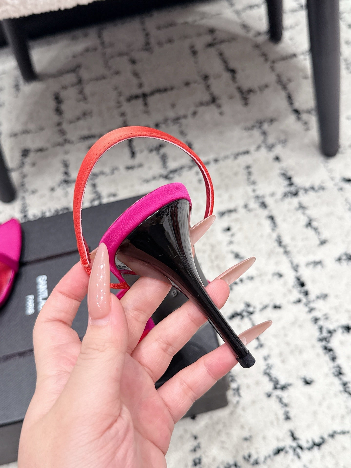 YSL Kirat Sandal 9.5cm Hot Pink Satin 847155