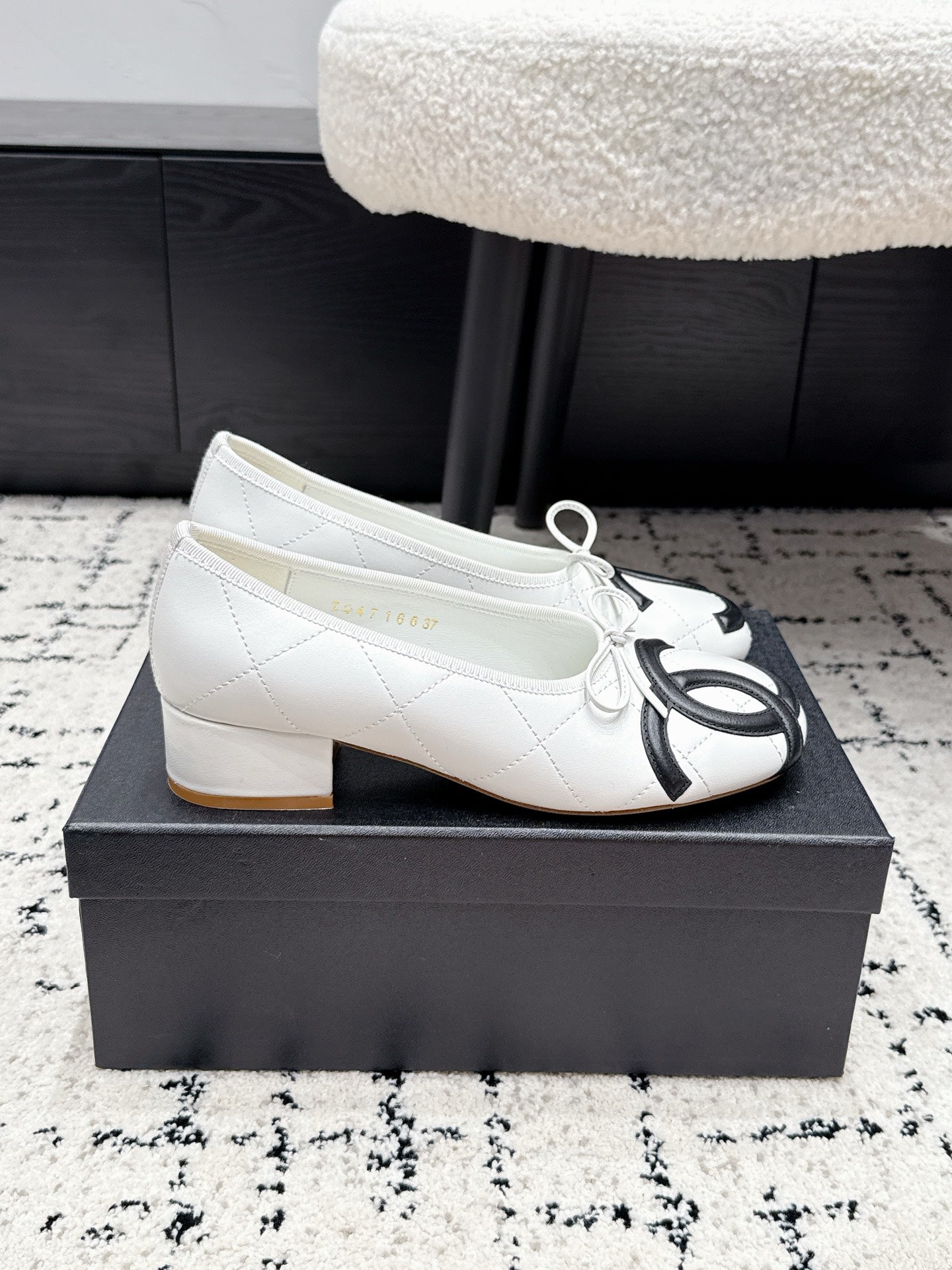 CC 26s High Heels With Bow White Lambskin