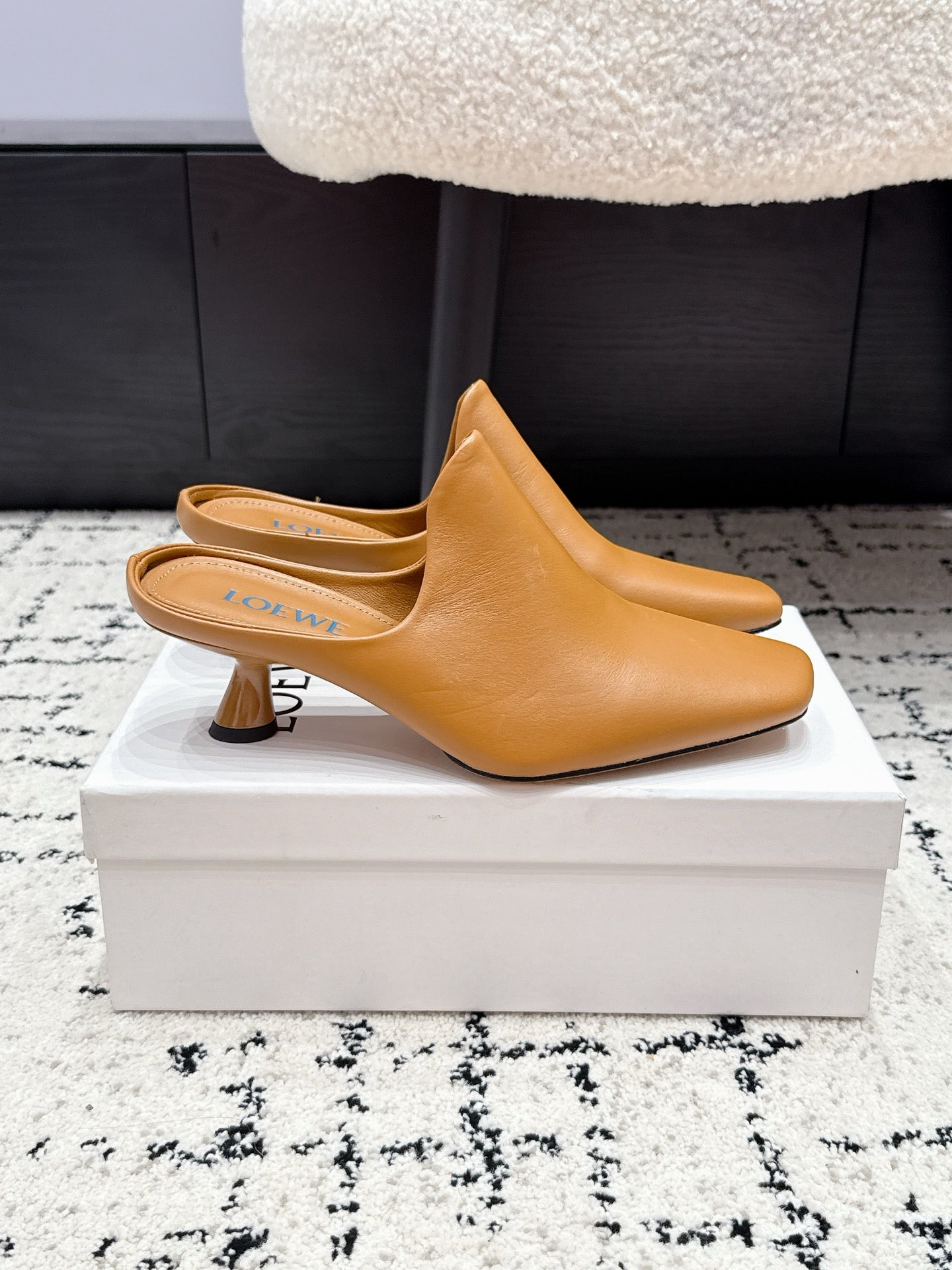 Loewe Emily Mule Tan Brown Lambskin 880827