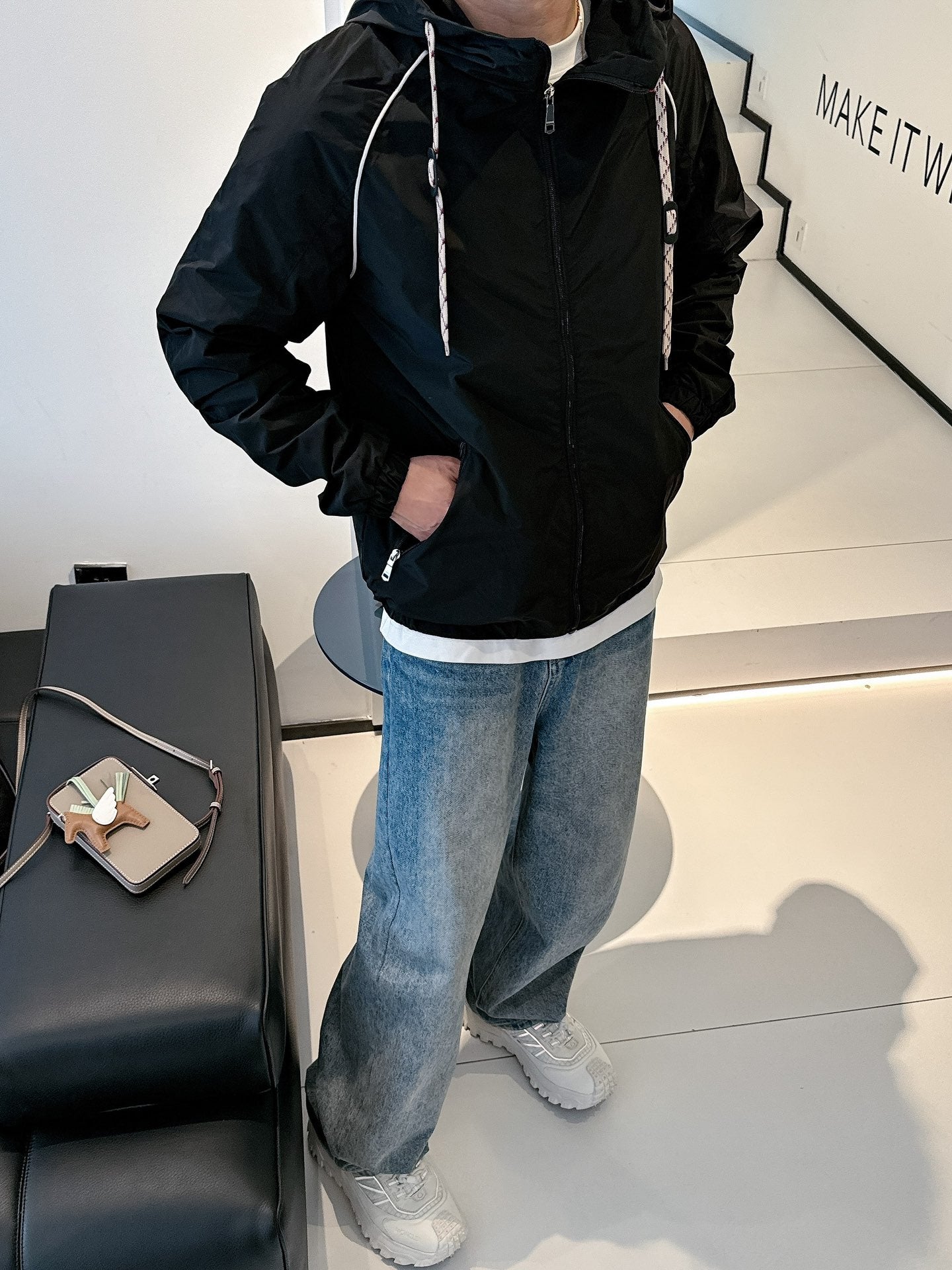 Gucci Men’s Jacket Black Nylon Satin