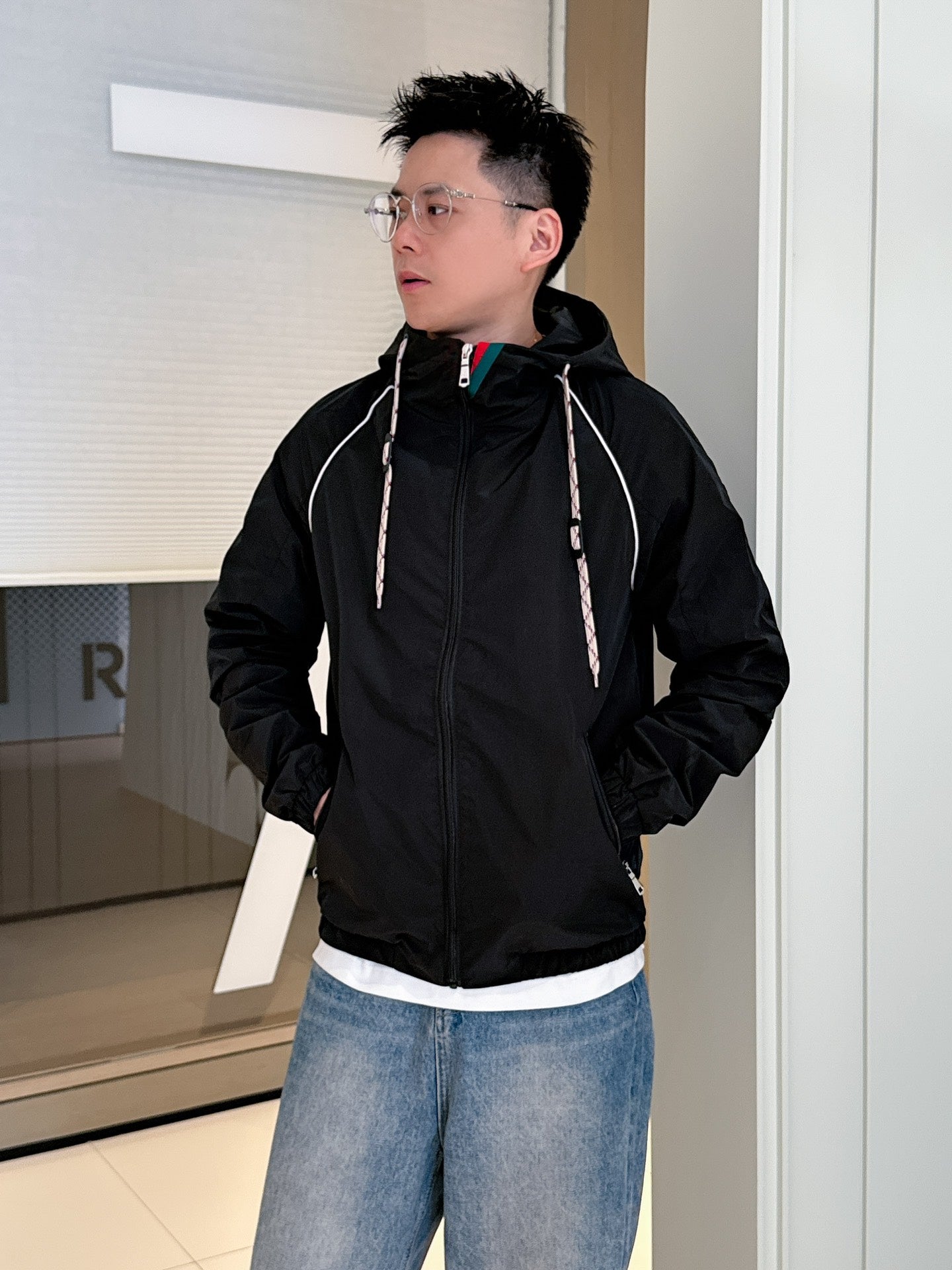 Gucci Men’s Jacket Black Nylon Satin