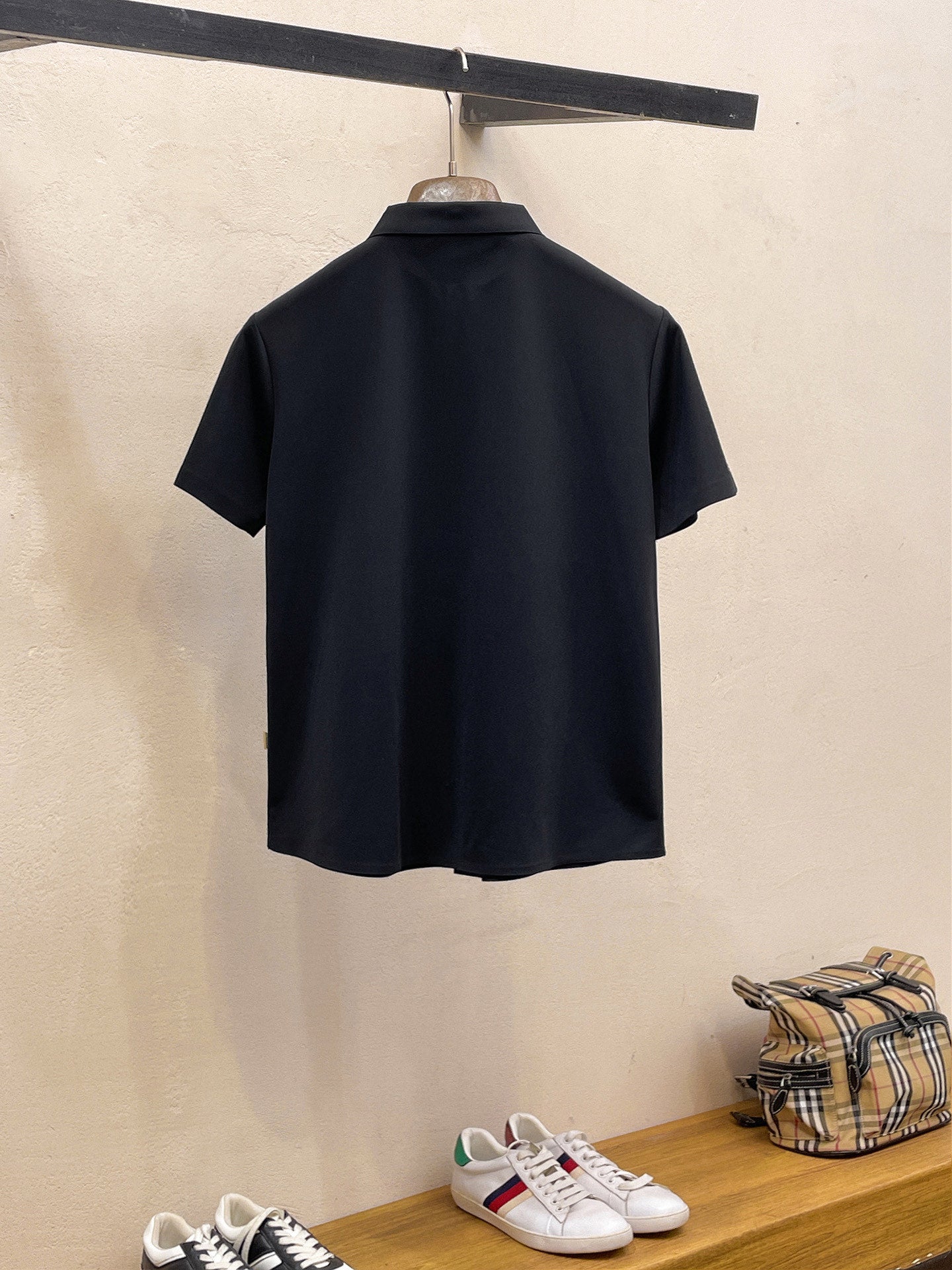 BRR Men Short-Sleeve Polo Shirt Black Silk