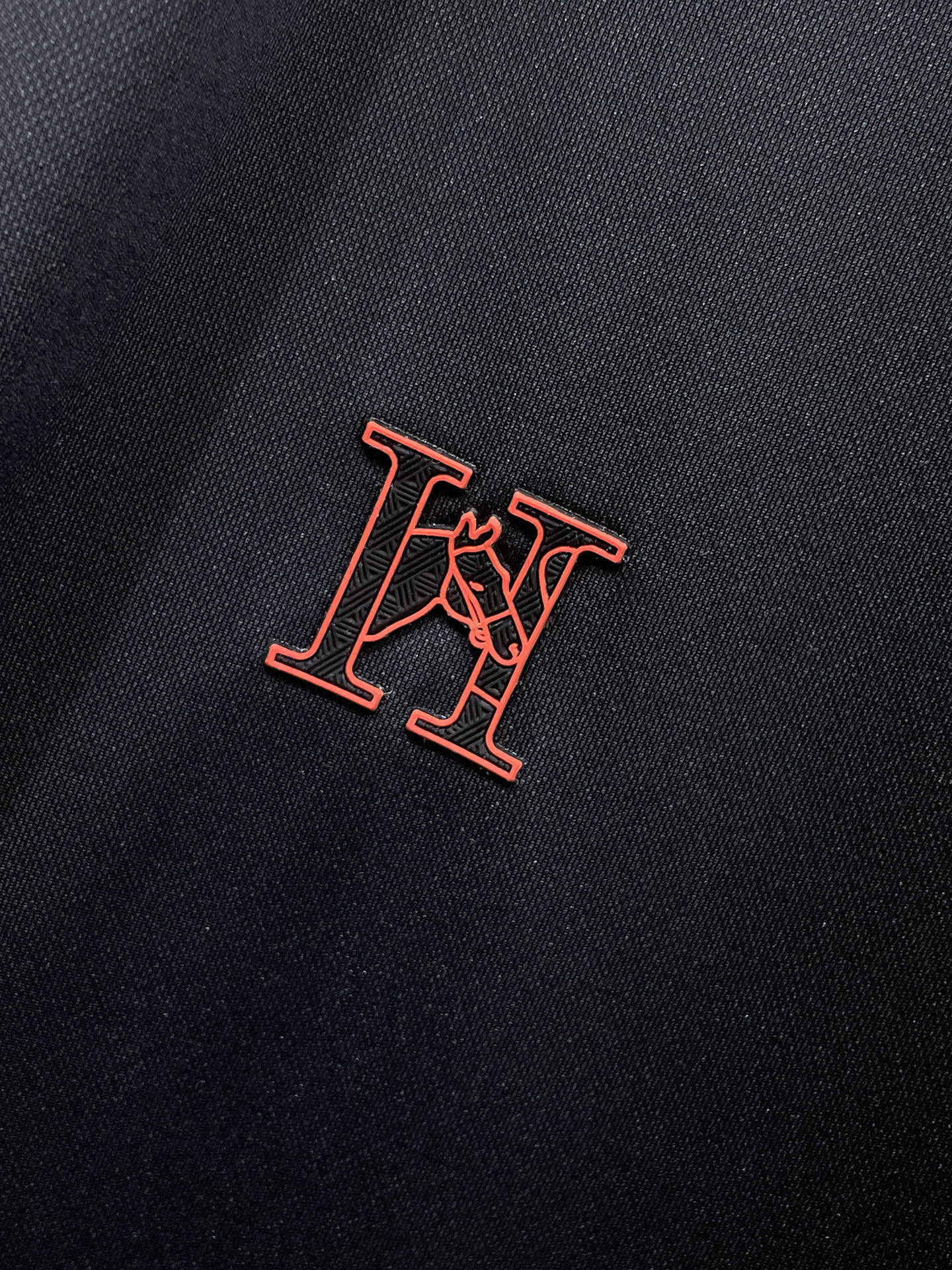 HM Men Short-Sleeve Polo Shirt Black Silk