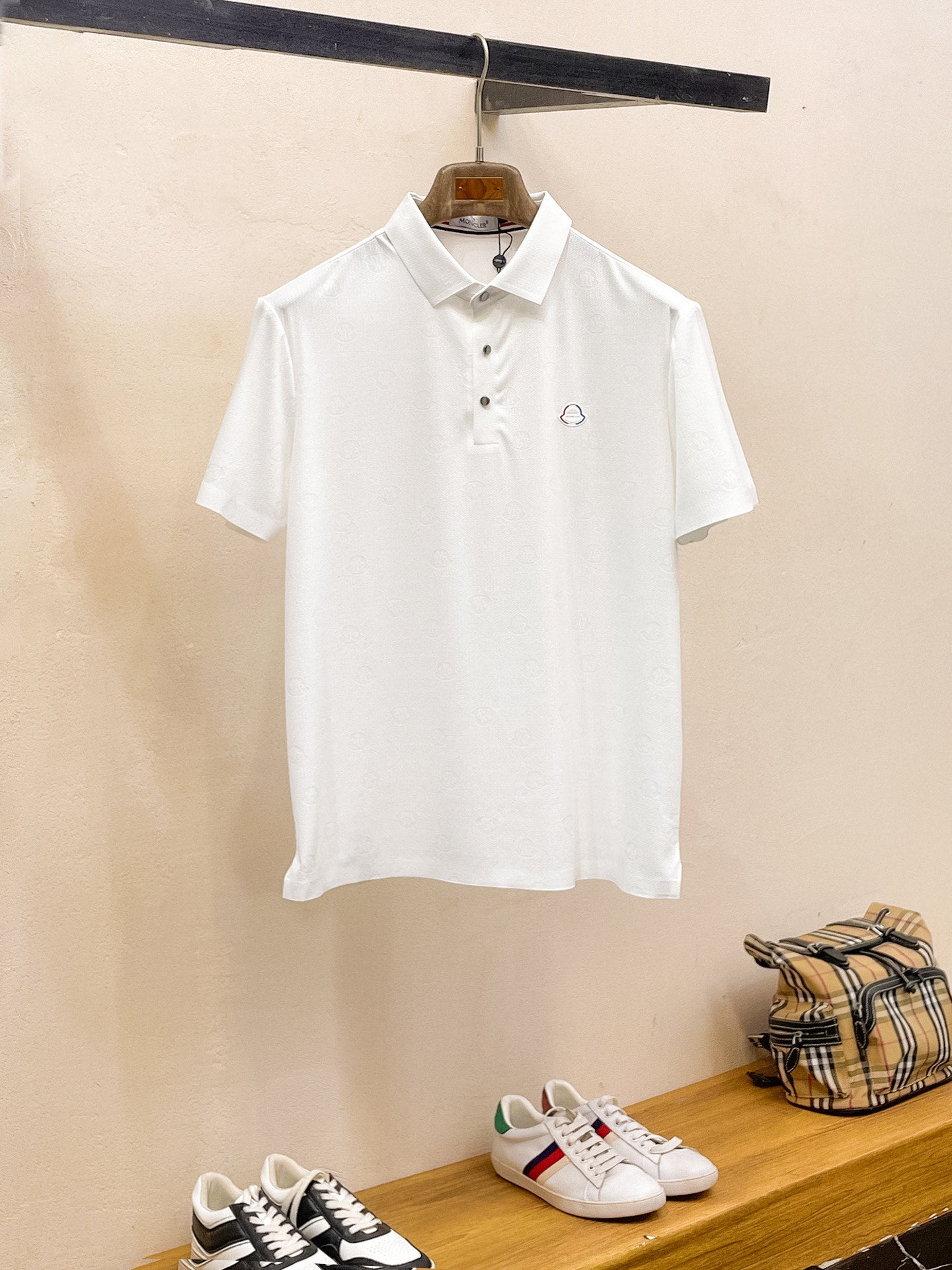 Moncler Men Polo Shirt White Cotton 01