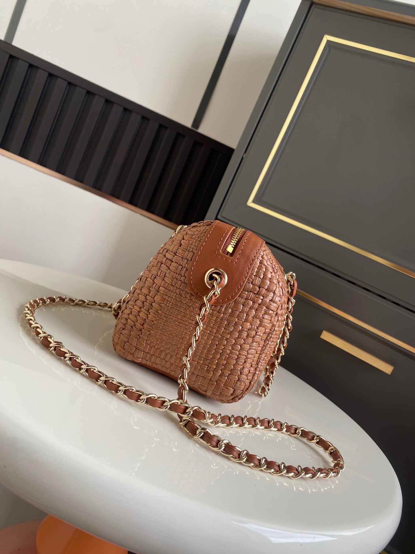 CC 26P AS4474 Mini Bowling Bag 18.5cm Brown Woven