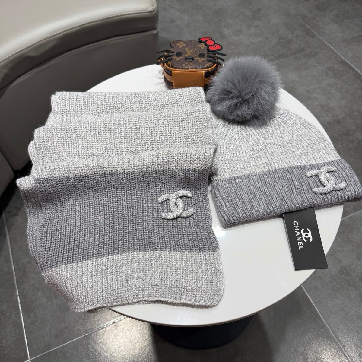 CC 26s Winter Pom Pom Knit Set Grey Wool 499285