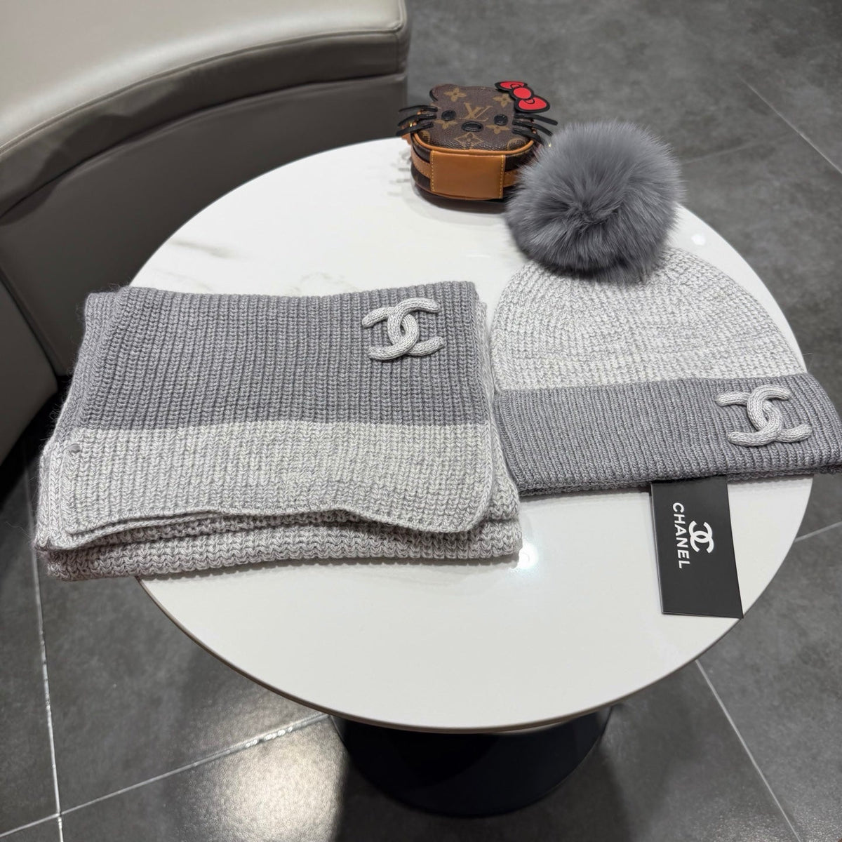 CC 26s Winter Pom Pom Knit Set Grey Wool 499285