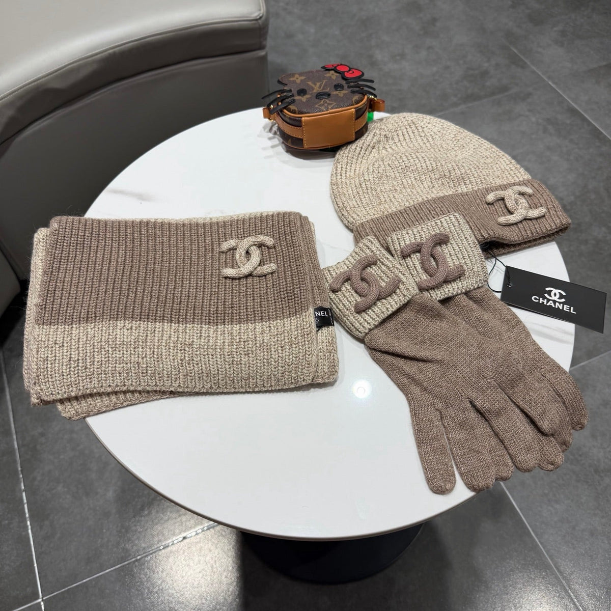 CC 26s Winter Knit Set Beige Brown Wool 499456
