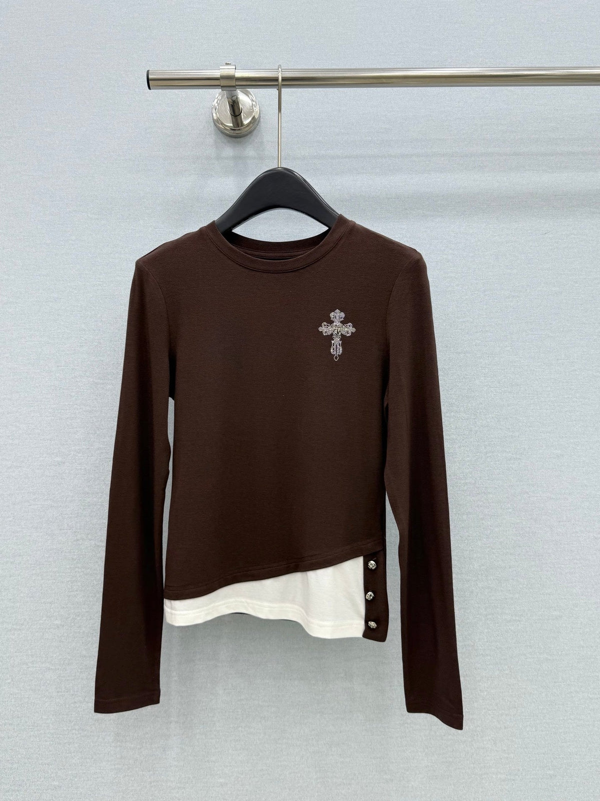 Chrome Hearts 26s Cross Graphic Layered Long-Sleeve T-Shirt 447689