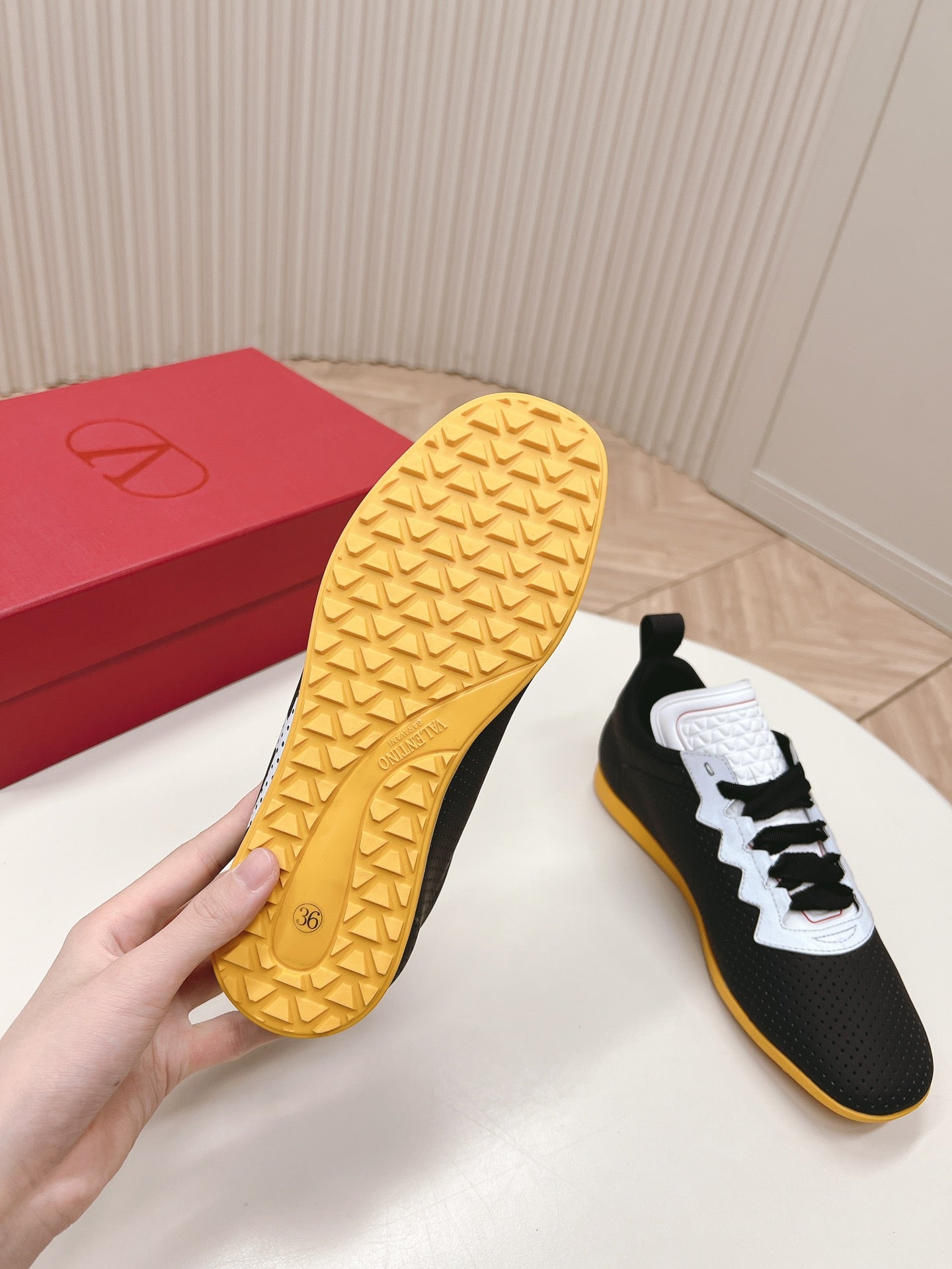 Chromathon Sneaker In Black Perforated Lambskin 104151