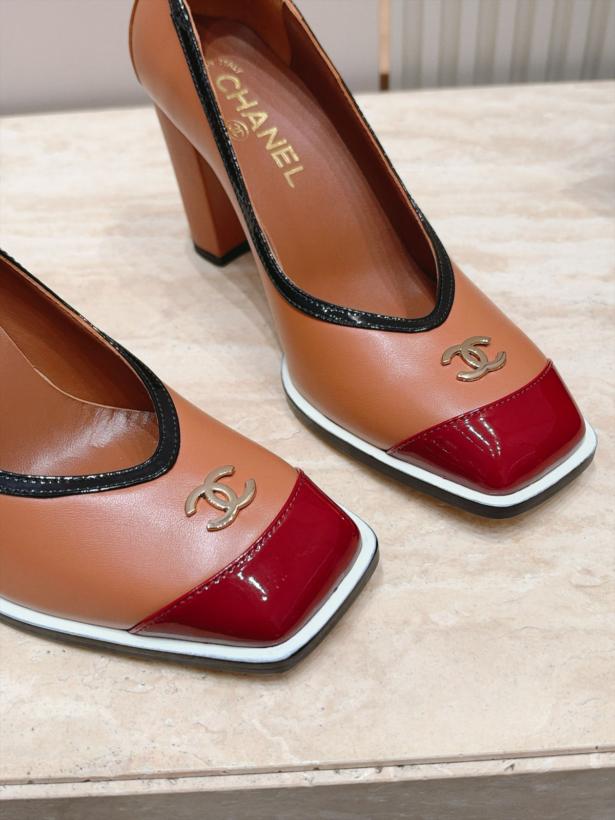 Chanel 2026 Block Heel Pumps Brown Leather 196233