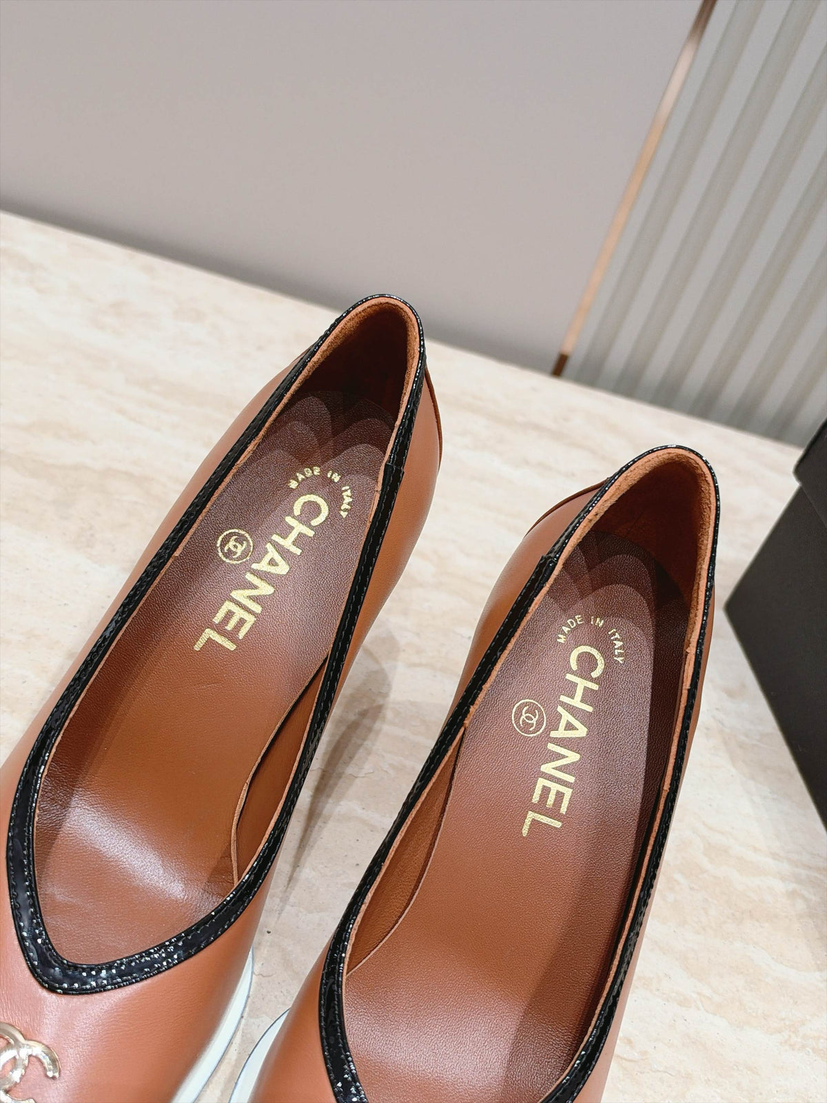Chanel 2026 Block Heel Pumps Brown Leather 196233