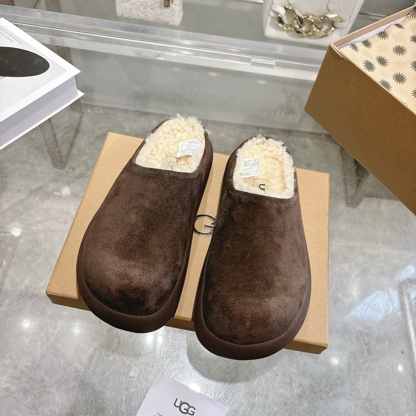 UGG Classic Ultra Mini Mule Reddish Brown Wool Suede 518882