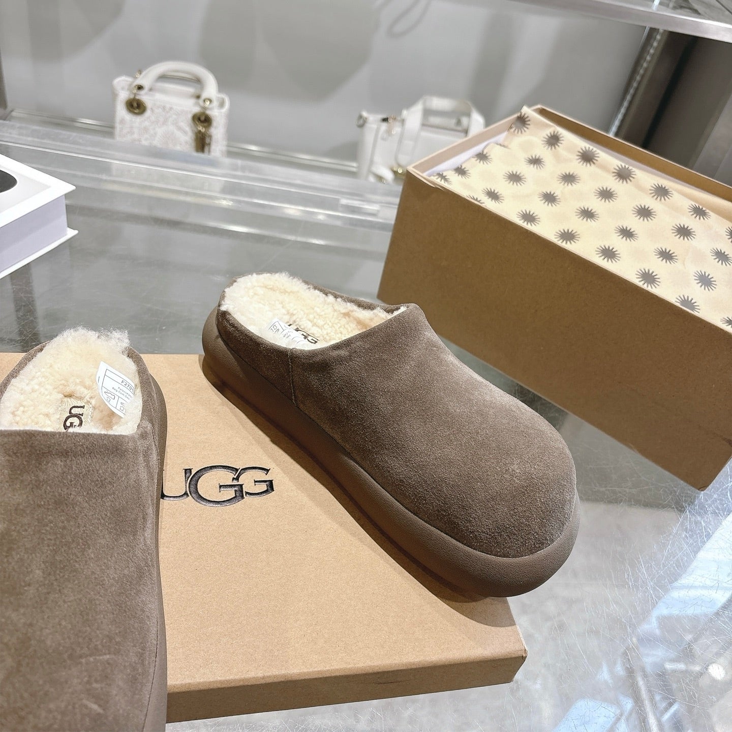 UGG Classic Ultra Mini Mule Muted Brown Wool Suede 518883