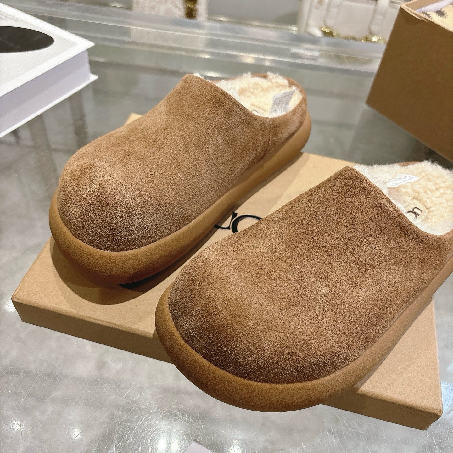 UGG Classic Ultra Mini Mule Brown Wool Suede 518886