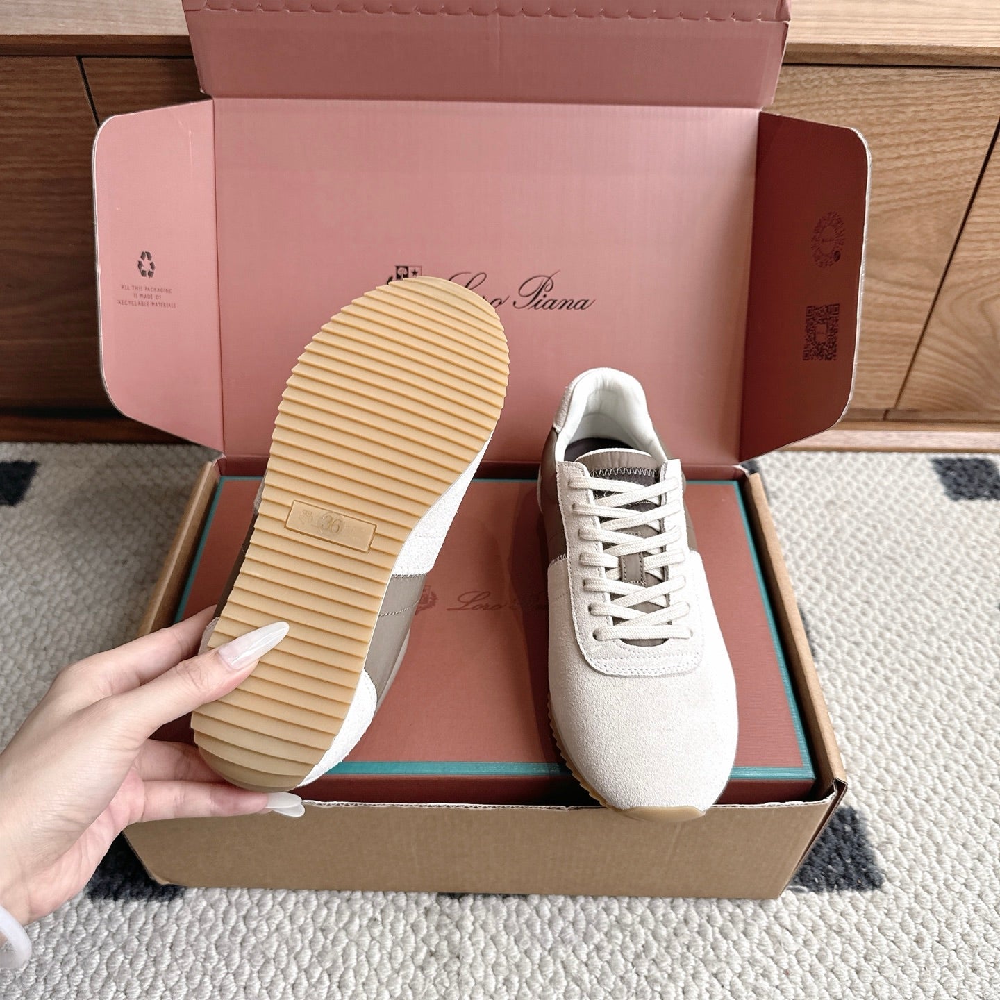 LP Fast Walk Sneaker White Olive Suede