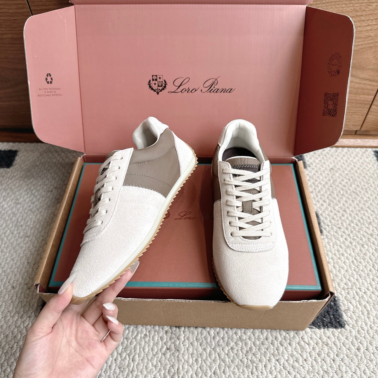 LP Fast Walk Sneaker White Olive Suede
