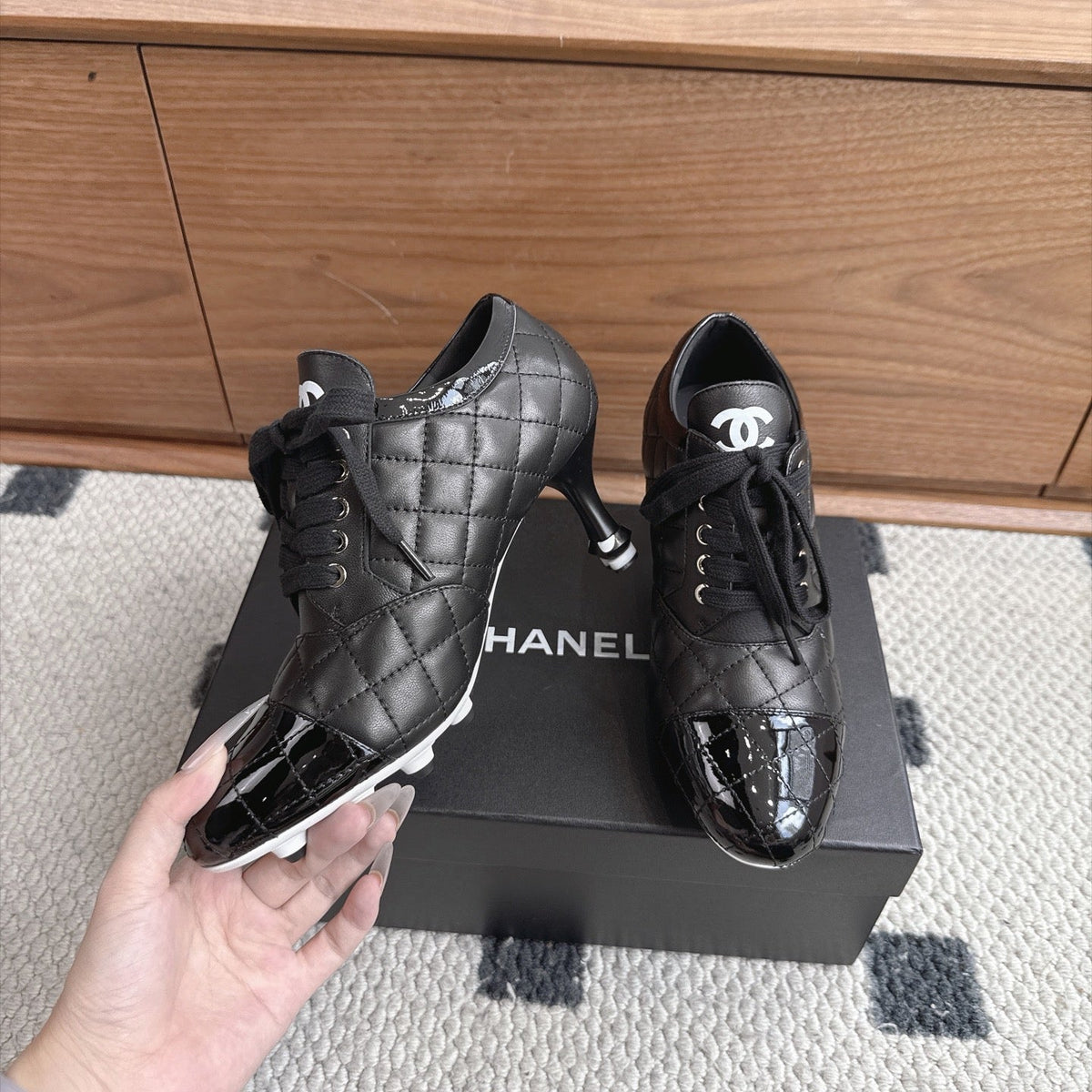 CC 26s Lace-Up Oxfords 6.5cm Black Leather 118291