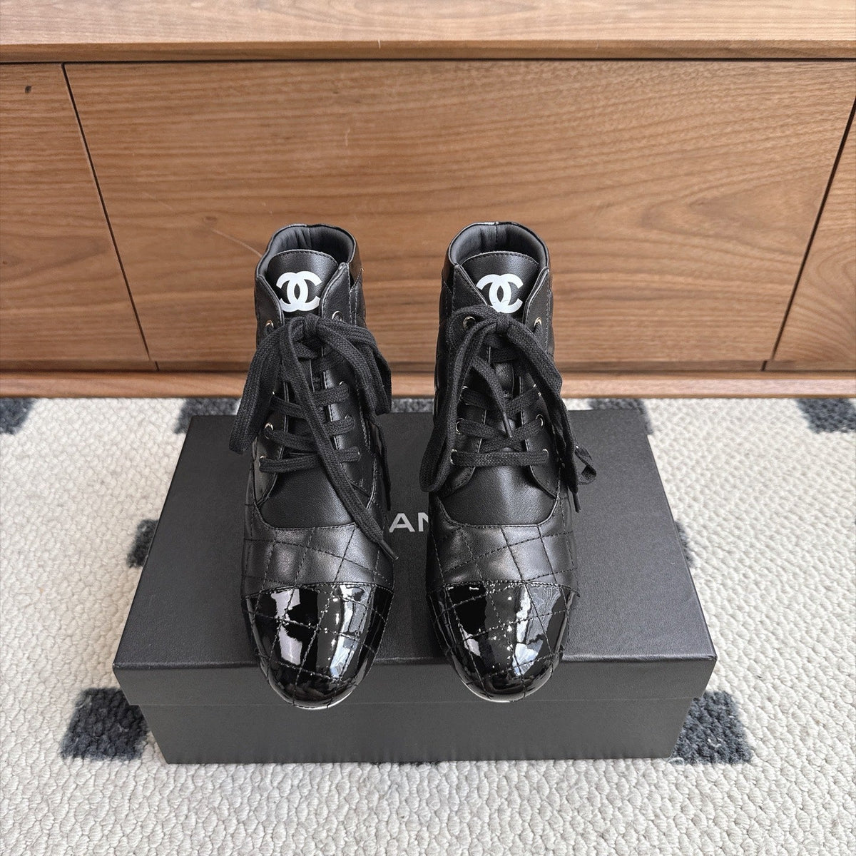 CC 26s Lace-Up Ankle Boots 6.5cm Black Leather 118294