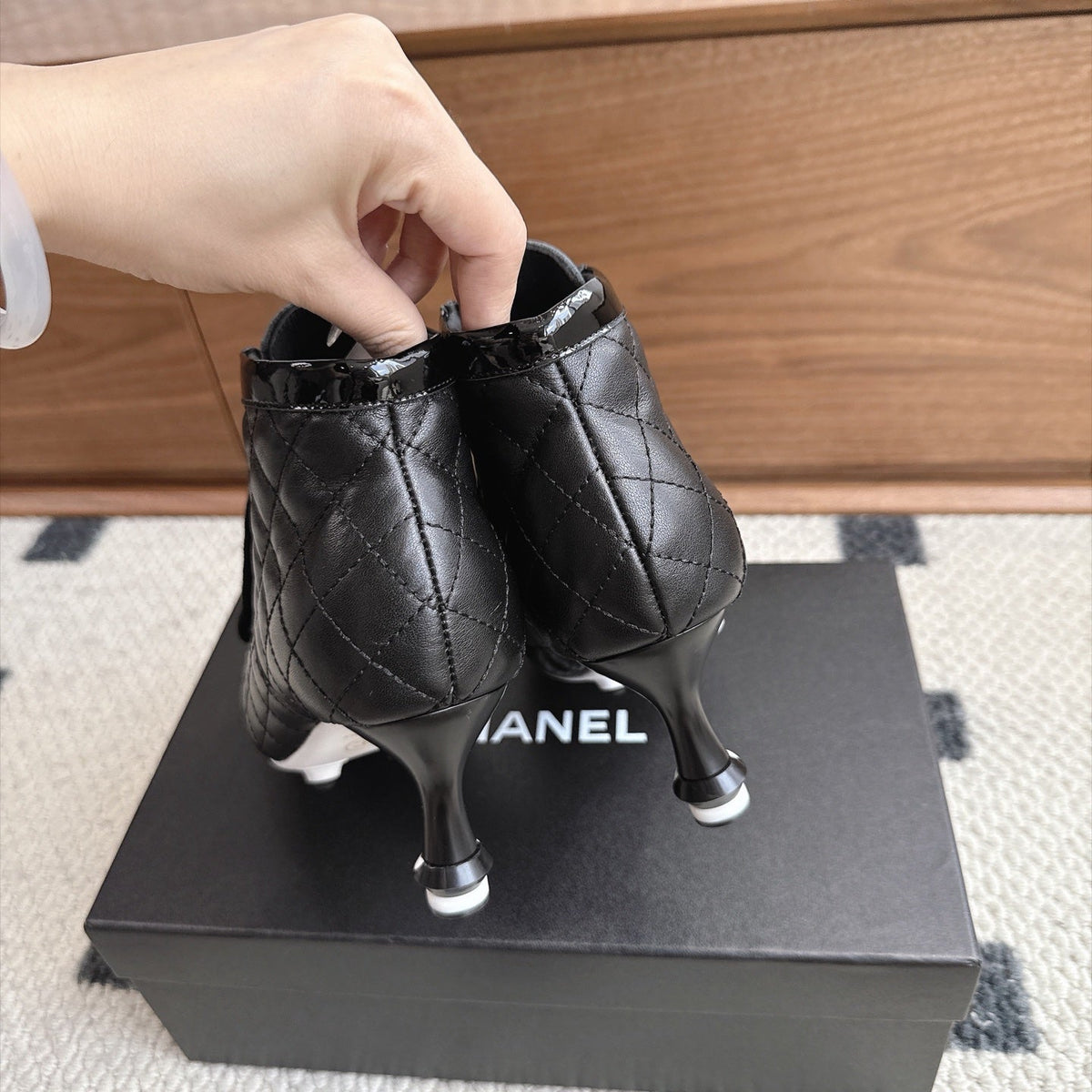 CC 26s Lace-Up Ankle Boots 6.5cm Black Leather 118294
