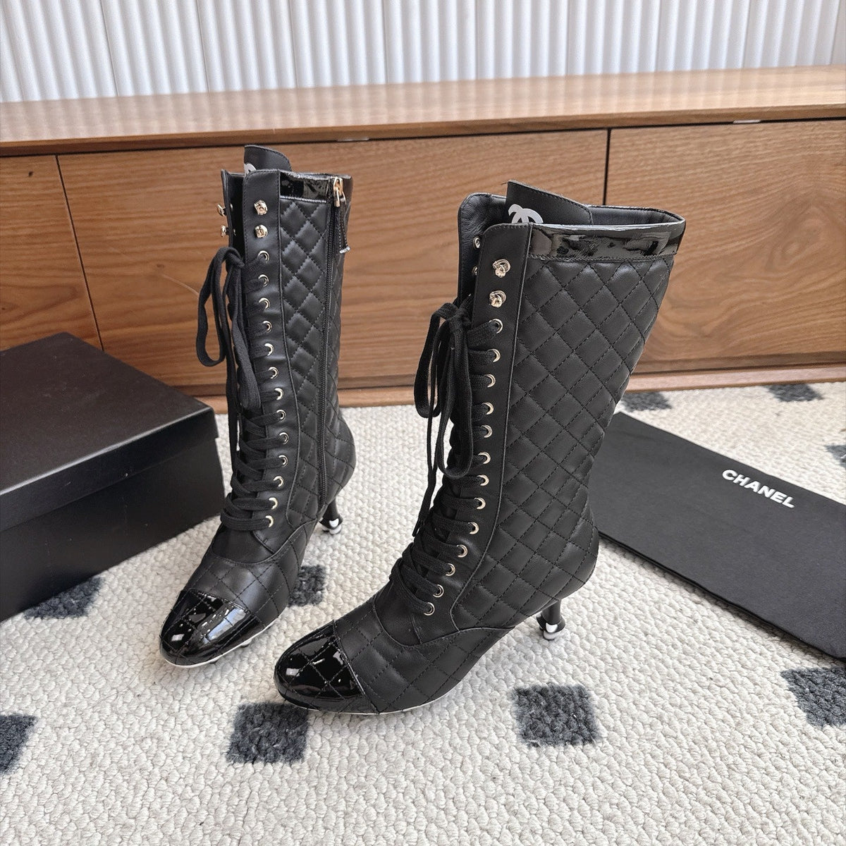 CC 26s Lace-Up Boots 6.5cm Black Leather 118297