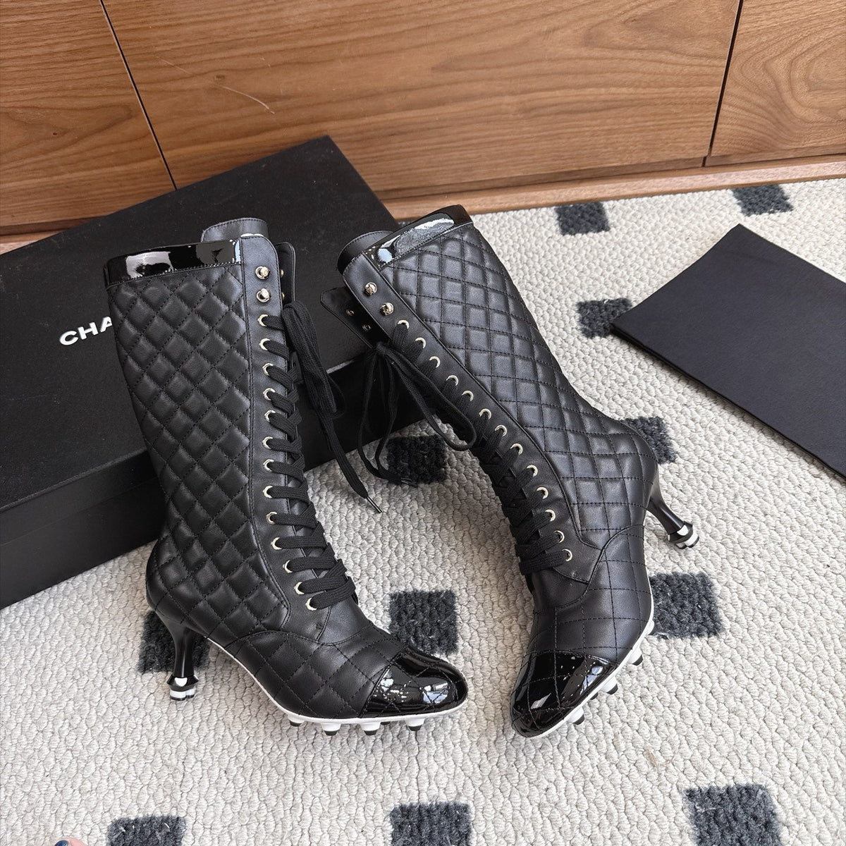 CC 26s Lace-Up Boots 6.5cm Black Leather 118297