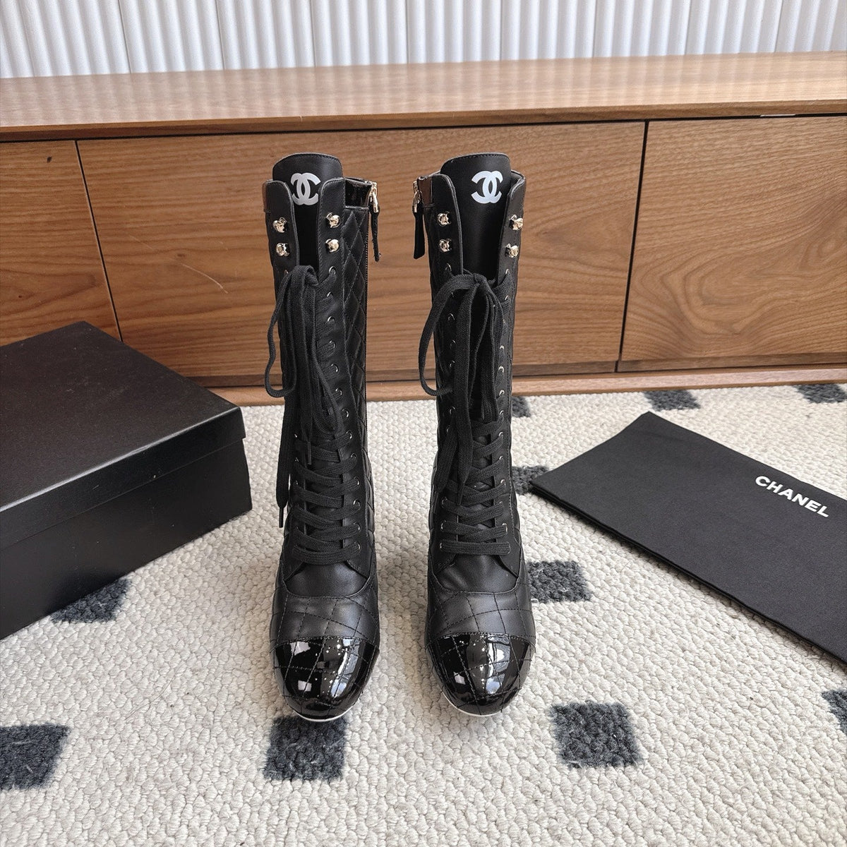 CC 26s Lace-Up Boots 6.5cm Black Leather 118297