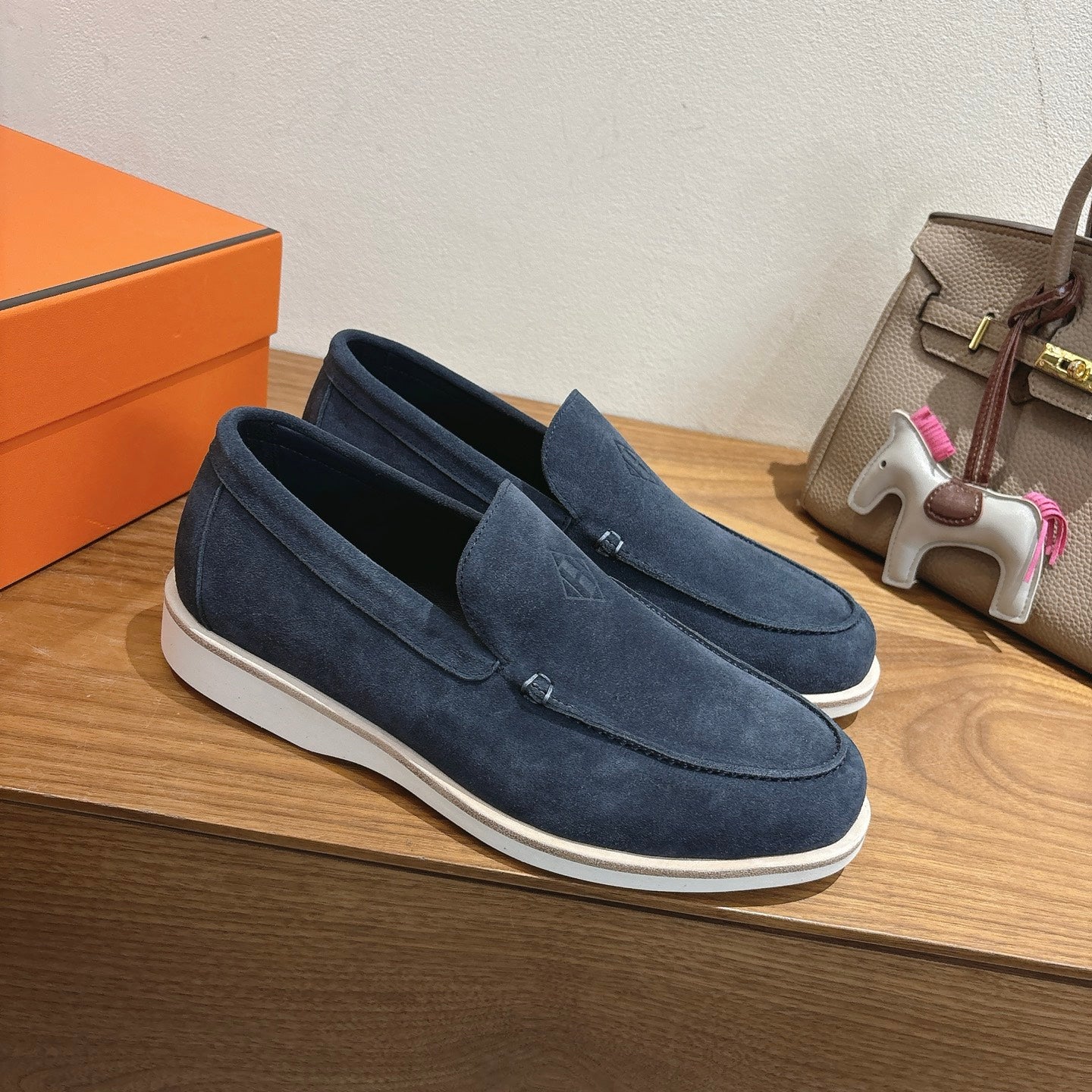 HM Impact Loafers Charcoal Blue Suede 526165