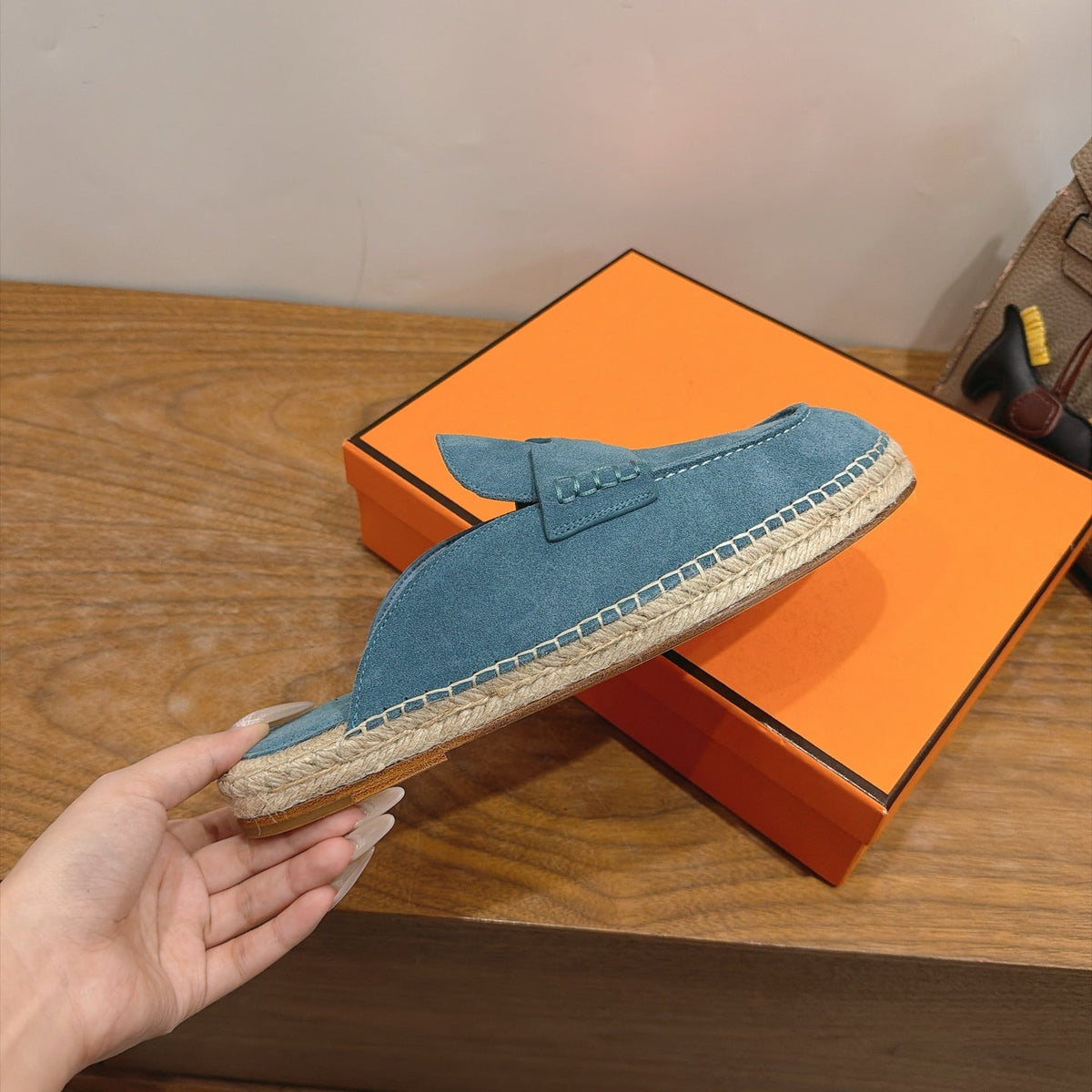 HM 26s Nil Espadrilles 1.5cm Turquoise Suede 171345