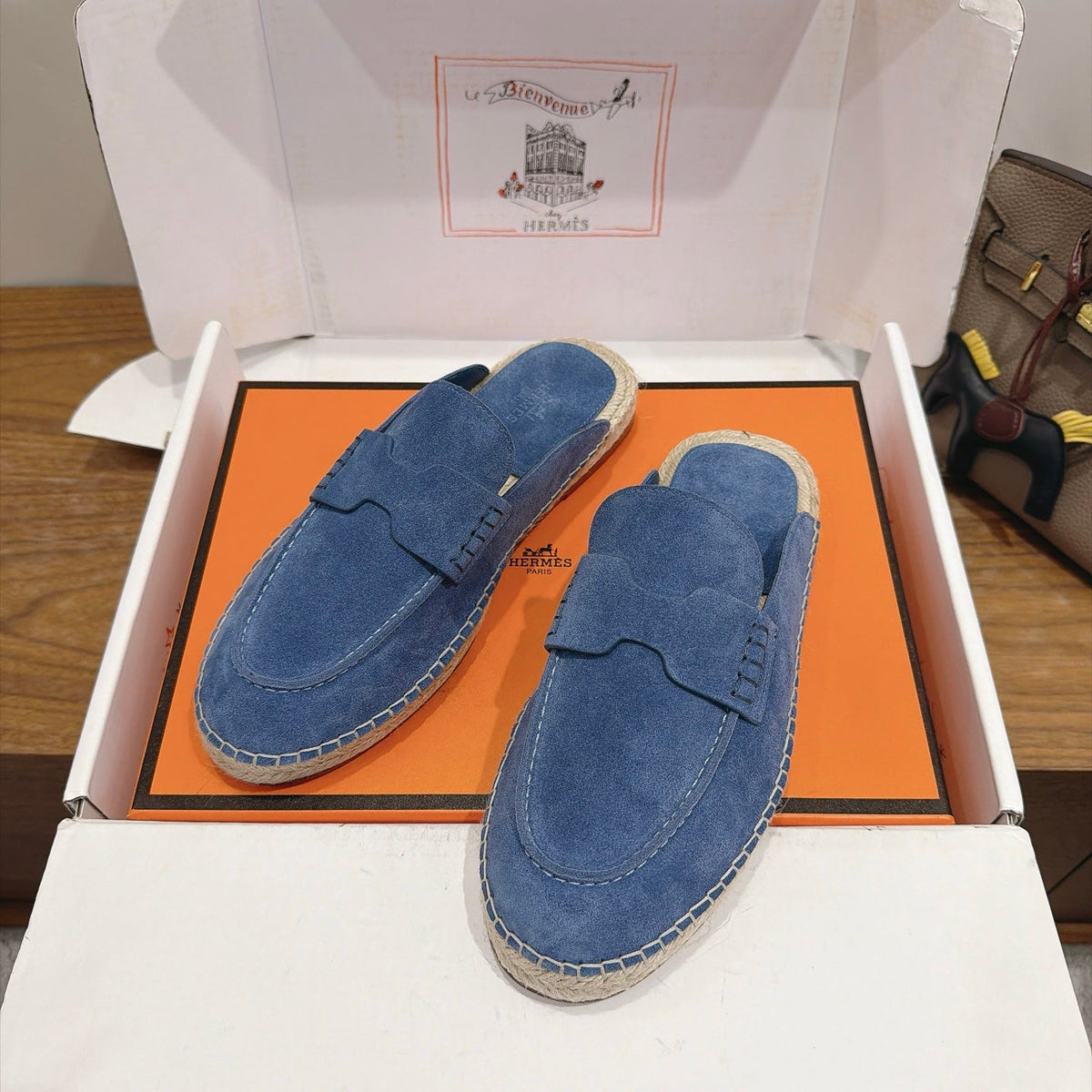 HM 26s Nil Espadrilles 1.5cm Blue Suede 171342