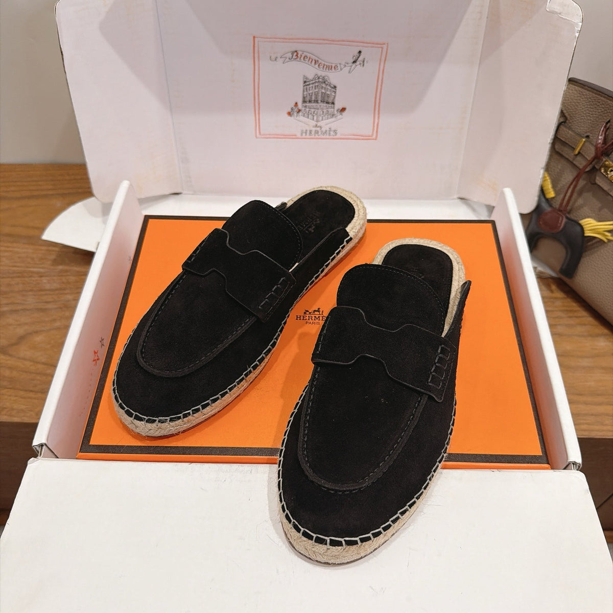 HM 26s Nil Espadrilles 1.5cm Black Suede 171344