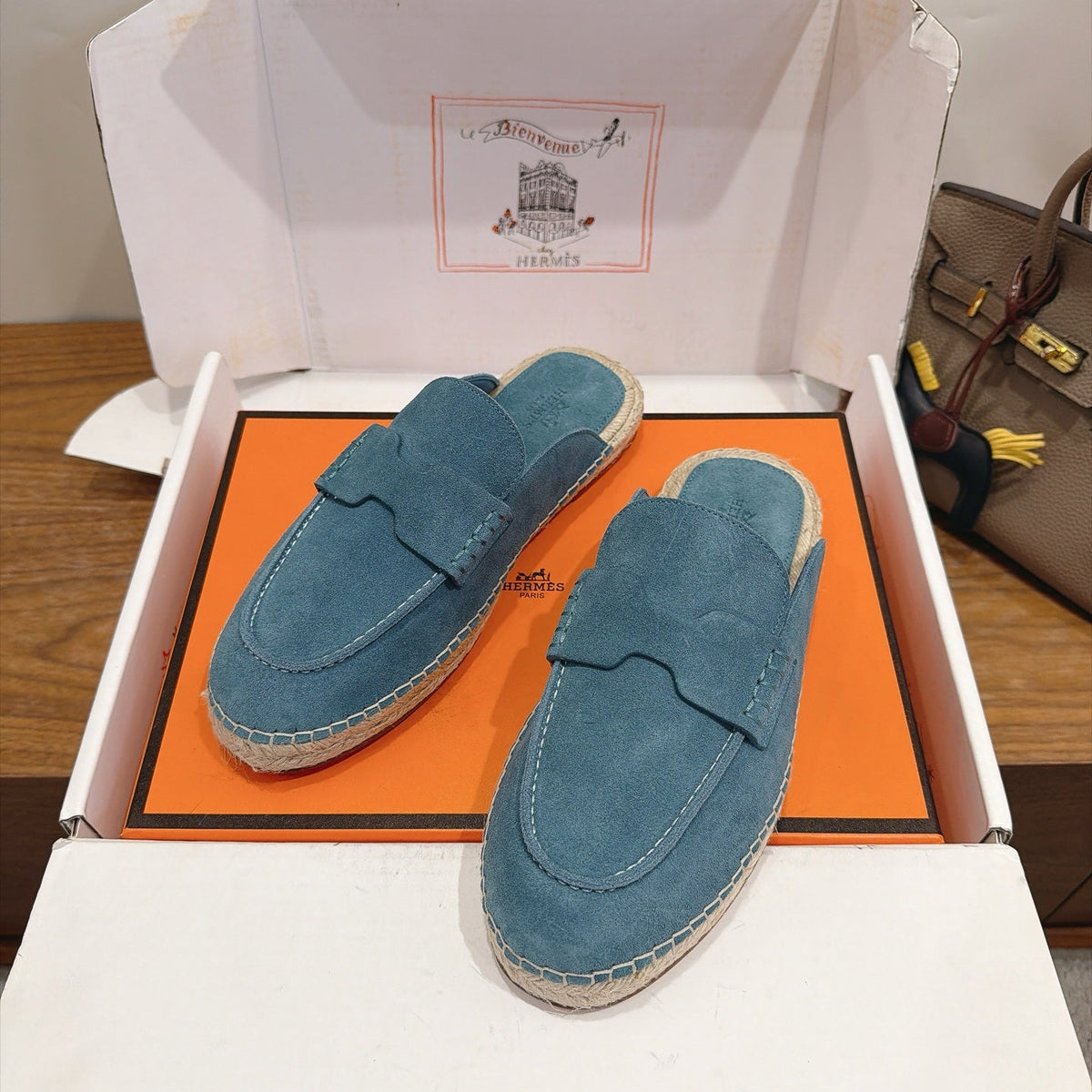 HM 26s Nil Espadrilles 1.5cm Turquoise Suede 171345