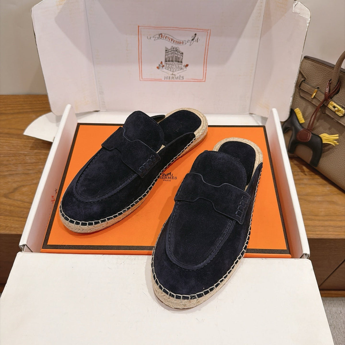 HM 26s Nil Espadrilles 1.5cm Navy Blue Suede 171349