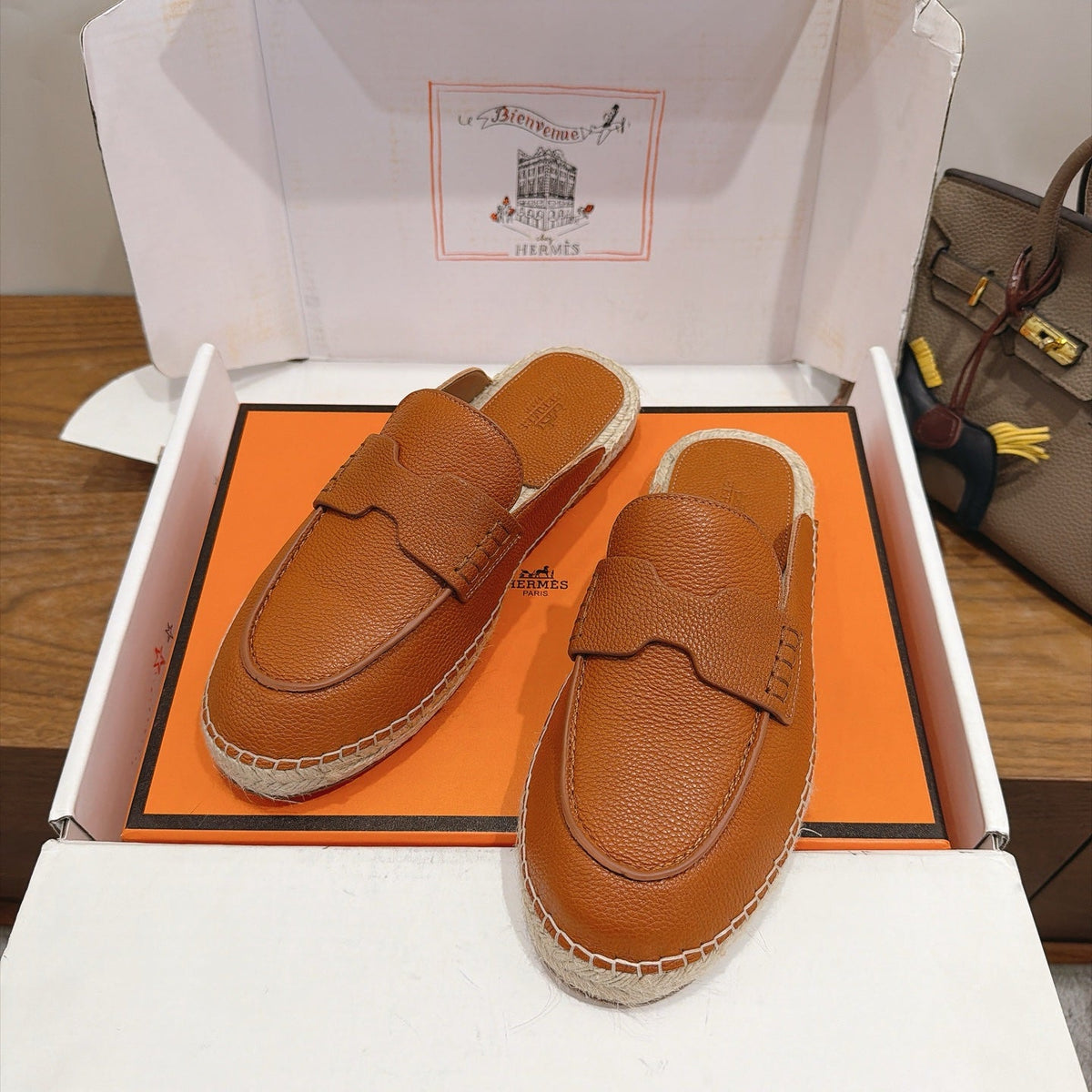 HM 26s Nil Espadrilles 1.5cm Light Brown Leather 171354
