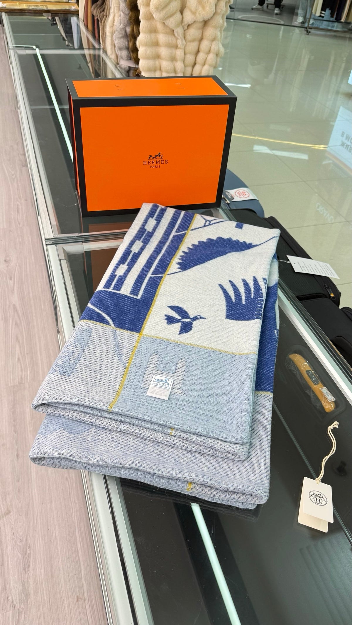 Hermes 26s Avalon Epopee Blanket Blue 528162