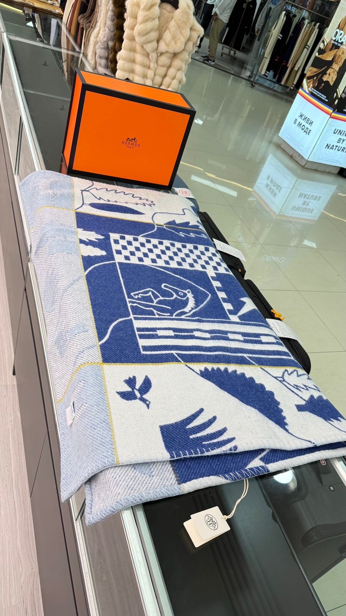 Hermes 26s Avalon Epopee Blanket Blue 528162