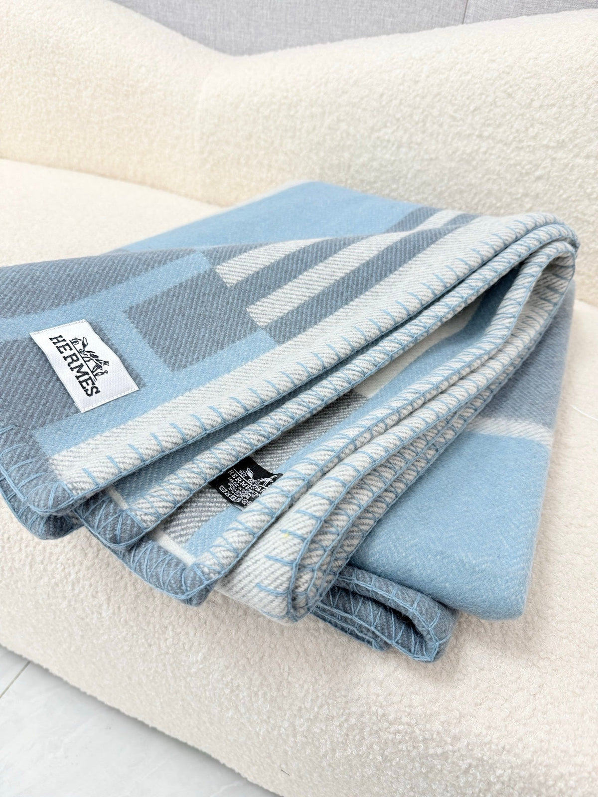 Hermes 26s Ithaque Blanket 135x175cm Bleu Wool 528153