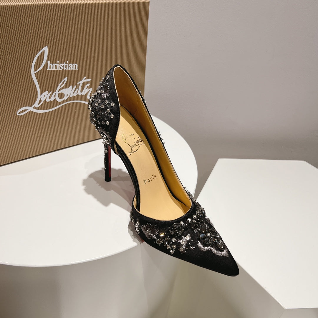CL 25 Pump High Heels 100mm Silk and Sheepskin 240506