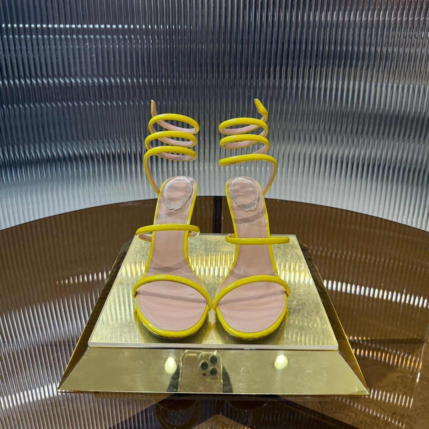 RC 25C Snake-Shaped Sandals 9.5cm Yellow Sheepskin 310625