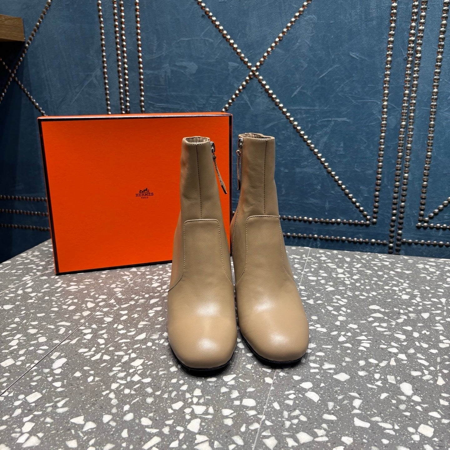 HM Lisa Ankle Boots 80mm Pale Tan Cowhide 531564