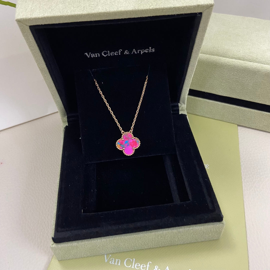 VCA Clover Vintage Pink Mop Necklace
