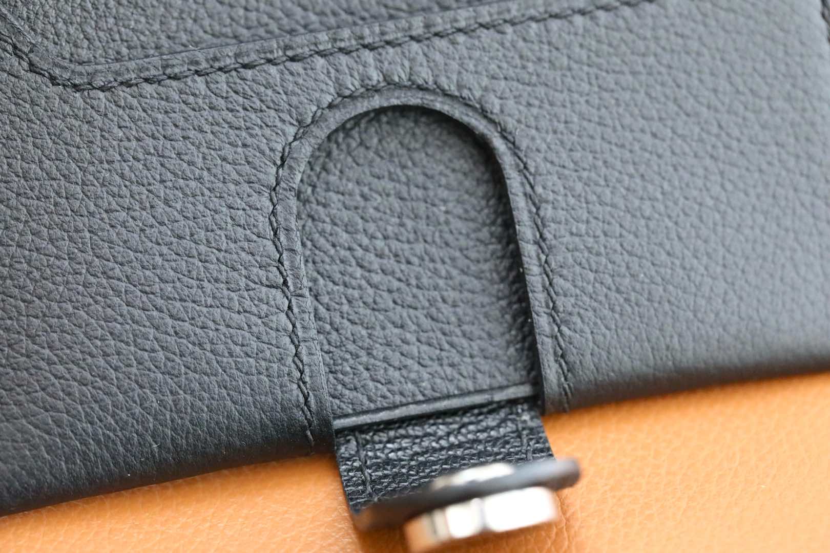 HM R.M.SCard Holder Black Togo Leather 284476