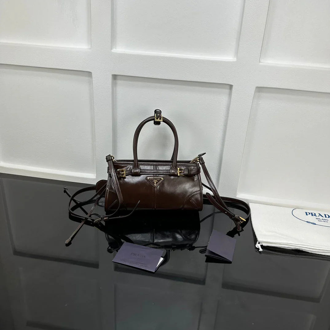 Prada 2026 Bonnie Mini Handbag 24cm Patent Leather
