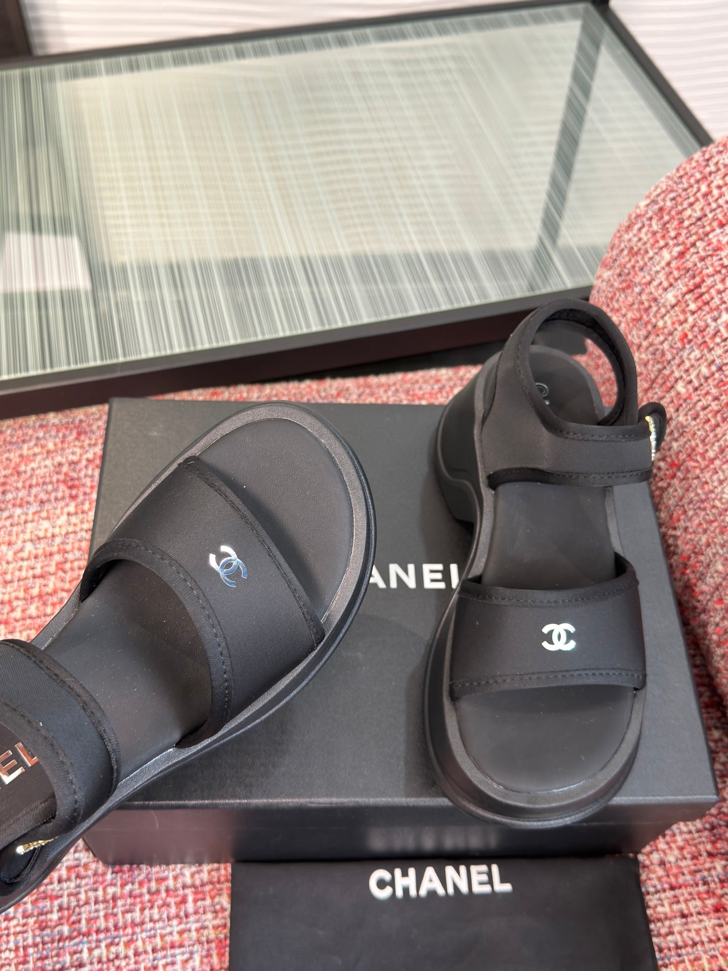 CC 26s Sandal Platform Black Textile Rubber 962956