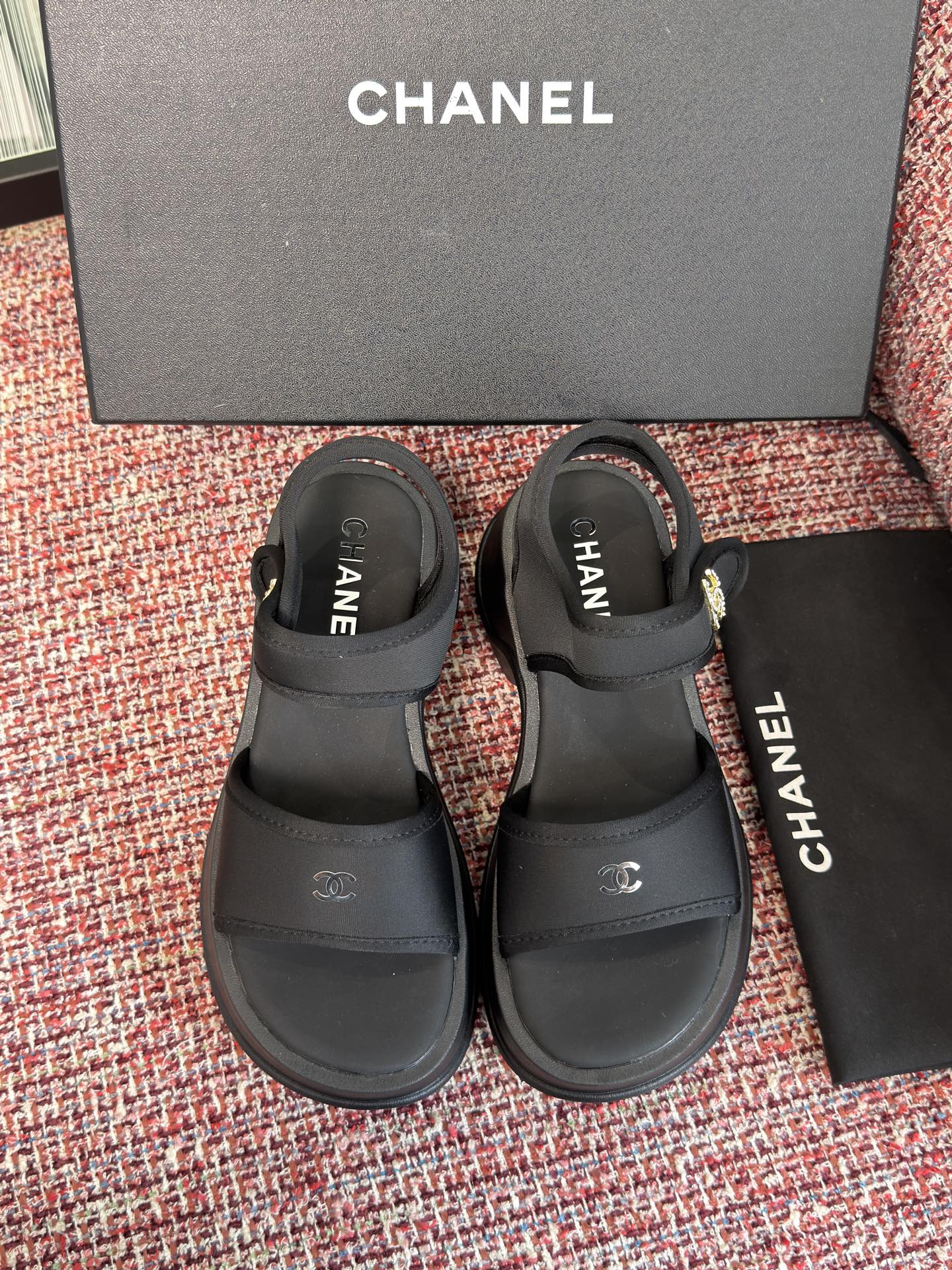 CC 26s Sandal Platform Black Textile Rubber 962956