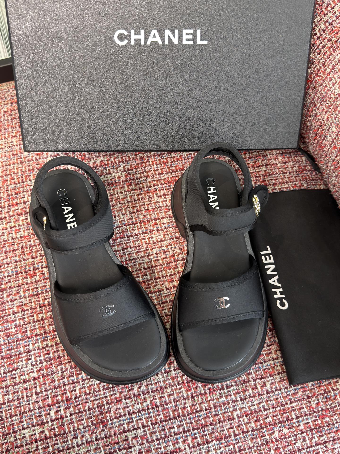 CC 26s Sandal Platform Black Textile Rubber 962956