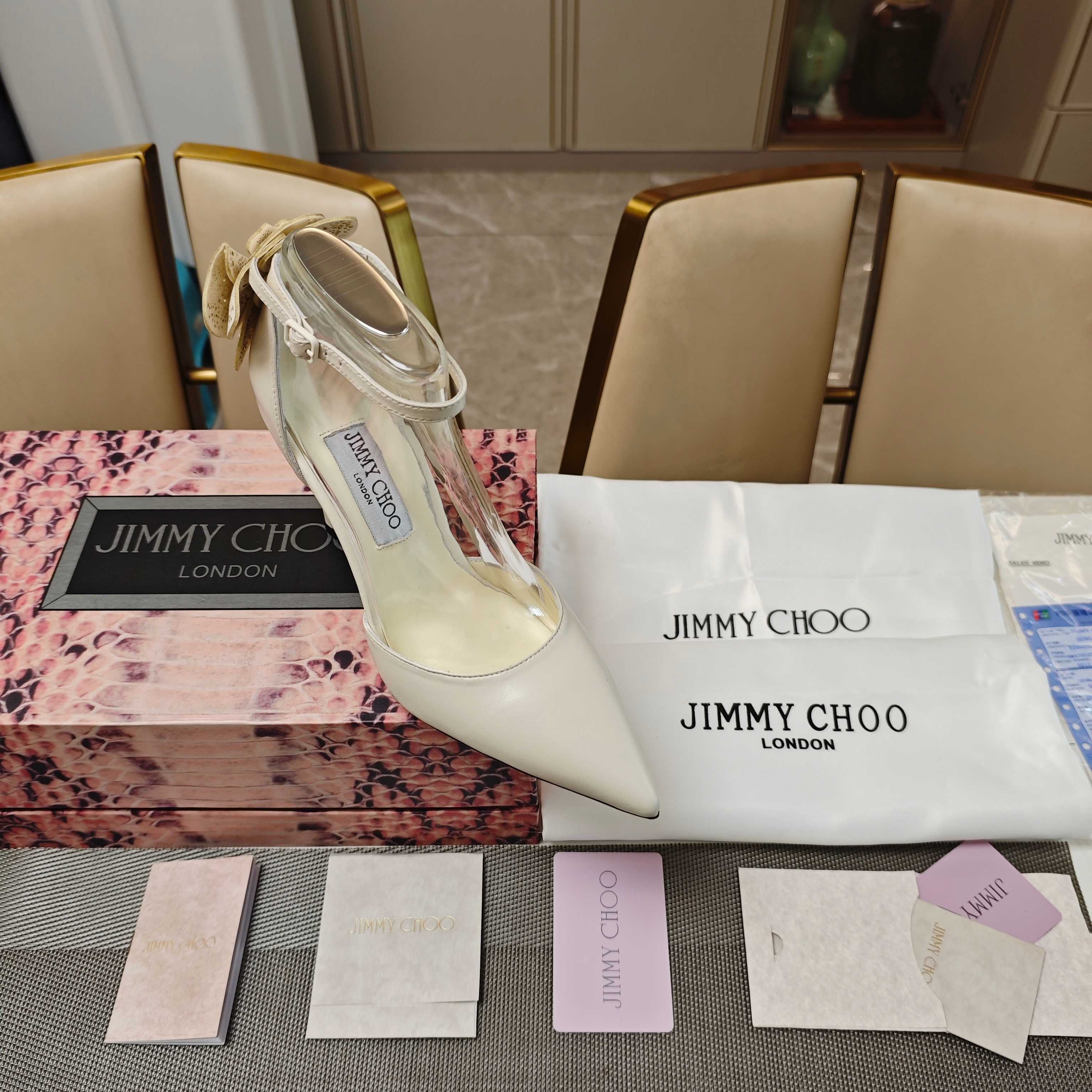 Jimmy Choo Marja Pumps 10cm White Leather 900897