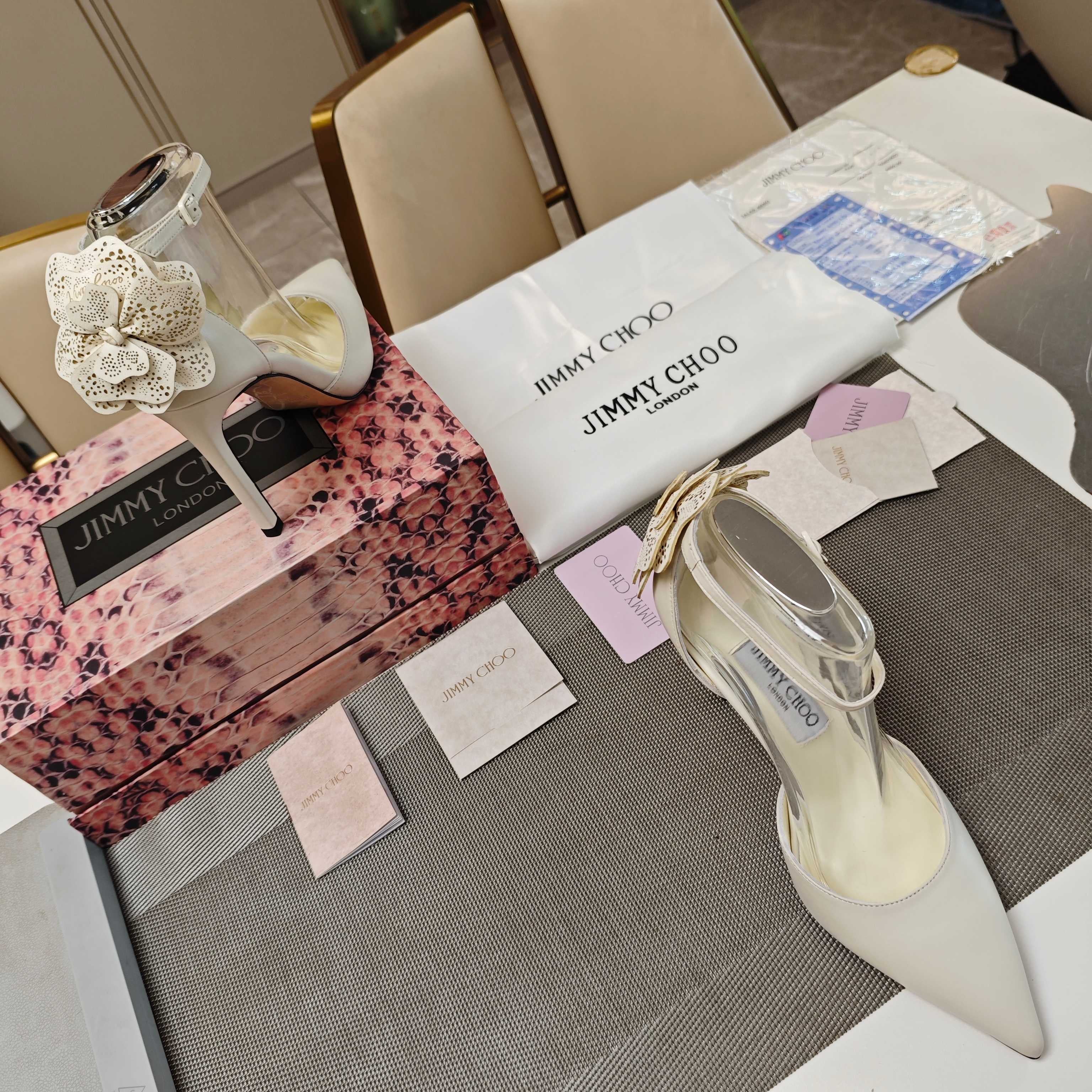 Jimmy Choo Marja Pumps 10cm White Leather 900897