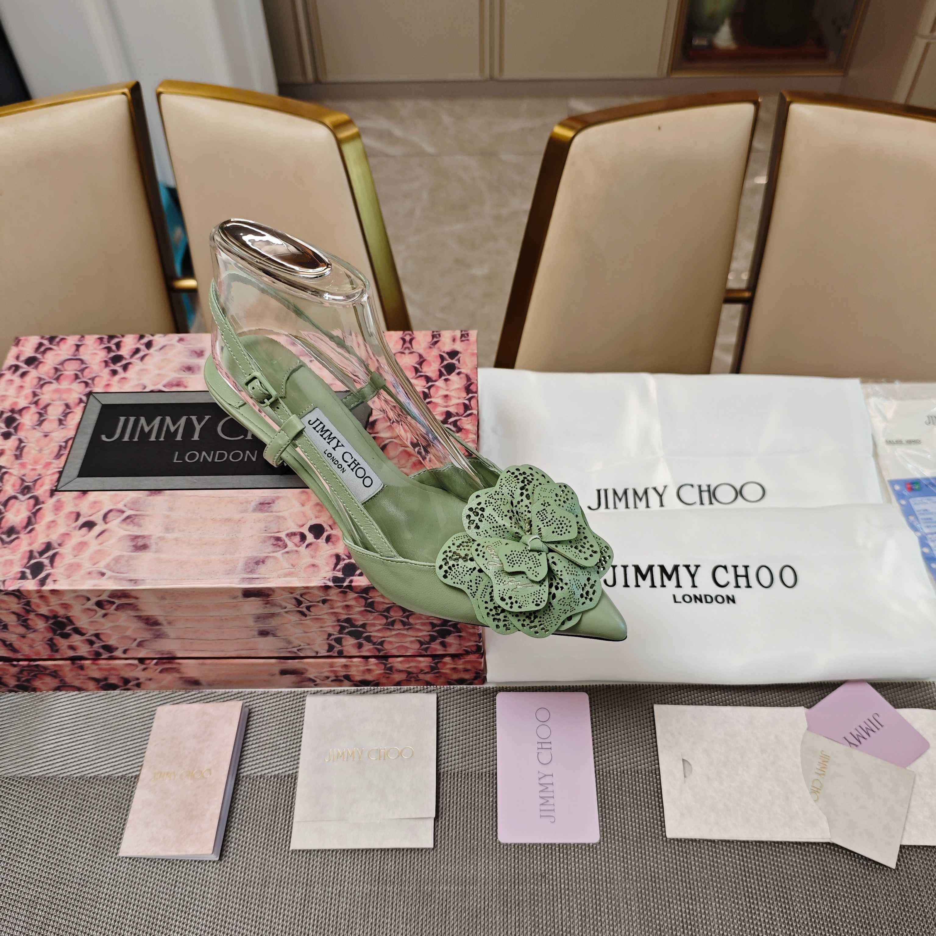 Jimmy Choo Mimmi Pumps 5cm Green Leather 900902