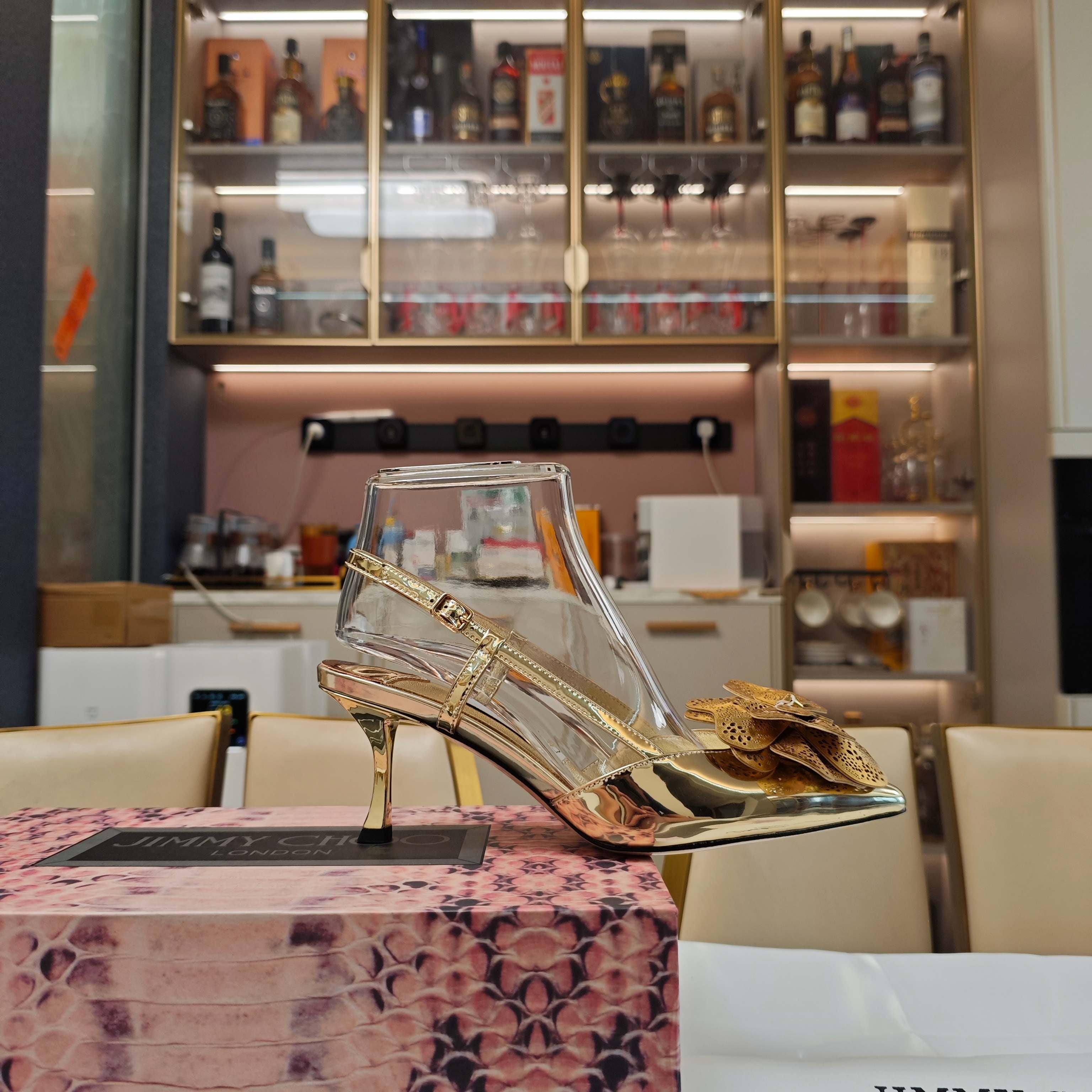 Jimmy Choo Mimmi Pumps 5cm Gold Metallic Leather 900903